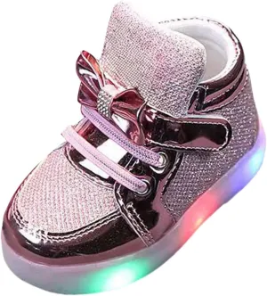 Light Up High Top Shoes for Toddler Kids Glowing Luminous Flashing Sneakers Baby Boys Girls Casual Fashion Shoes