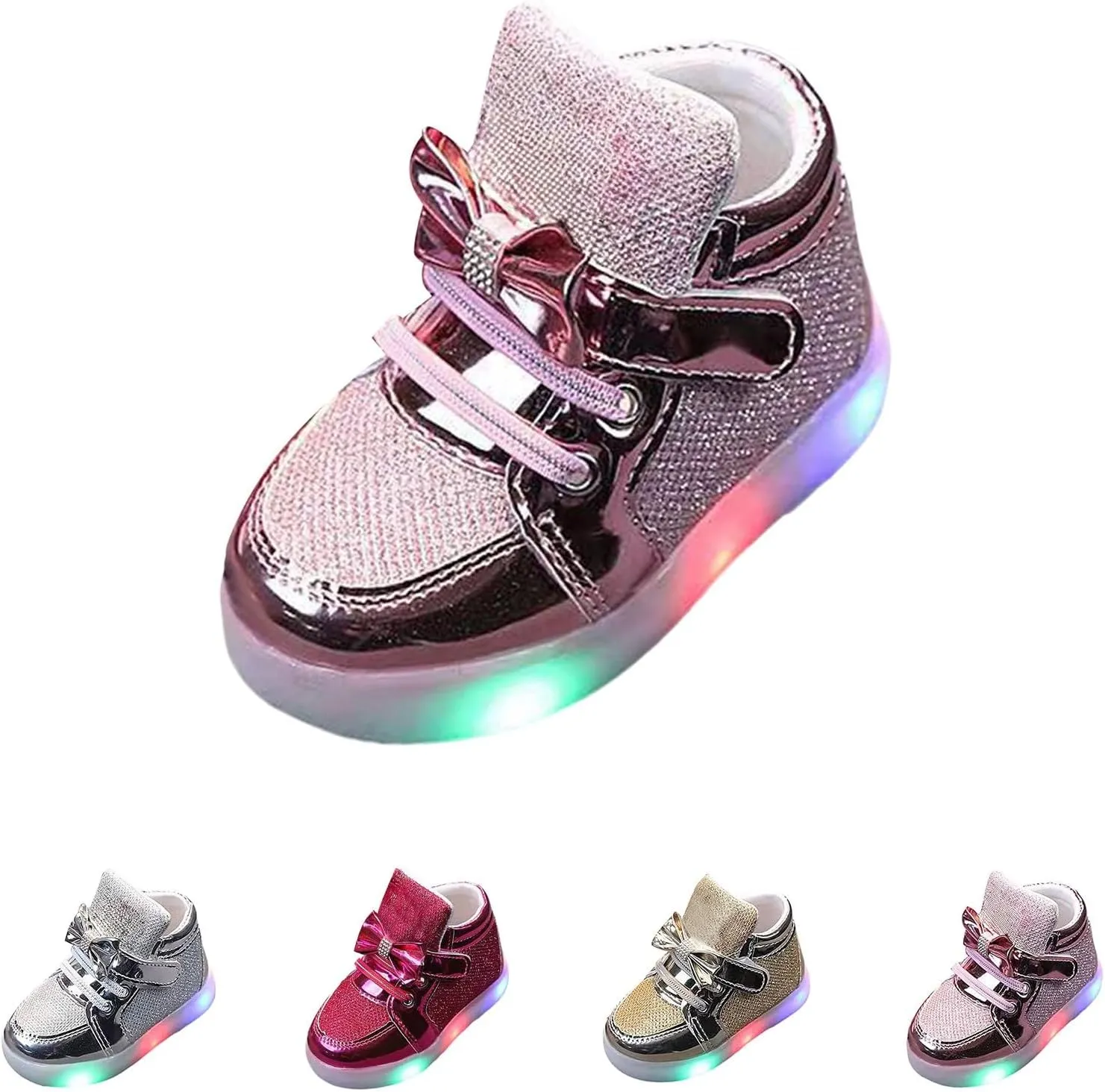 Light Up High Top Shoes for Toddler Kids Glowing Luminous Flashing Sneakers Baby Boys Girls Casual Fashion Shoes