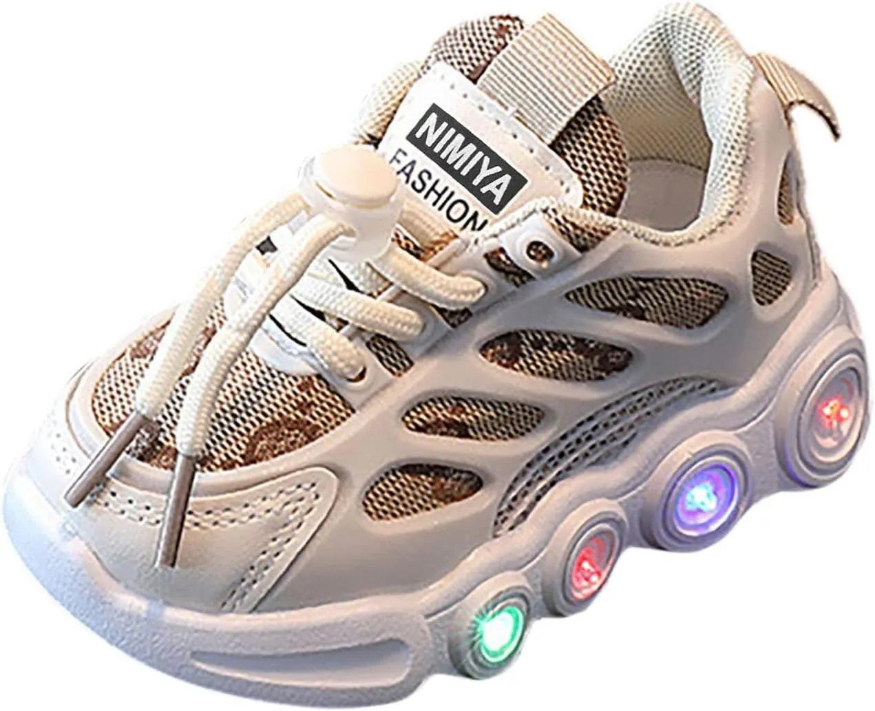 Light Up Shoes for Kids Fashion Adjustable Strap Lace-Up Athletic Sport Walking Sneakers for Girls Sneaker High Tops