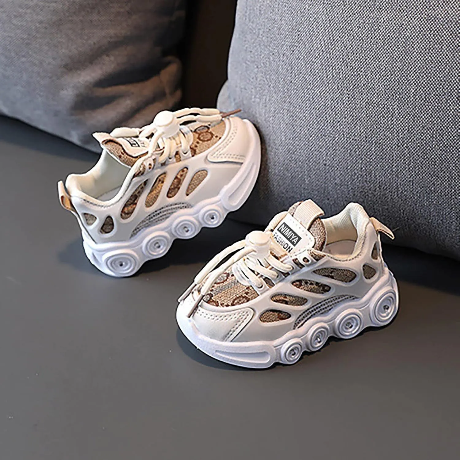 Light Up Shoes for Kids Fashion Adjustable Strap Lace-Up Athletic Sport Walking Sneakers Light up Shoes for Girls Size 2