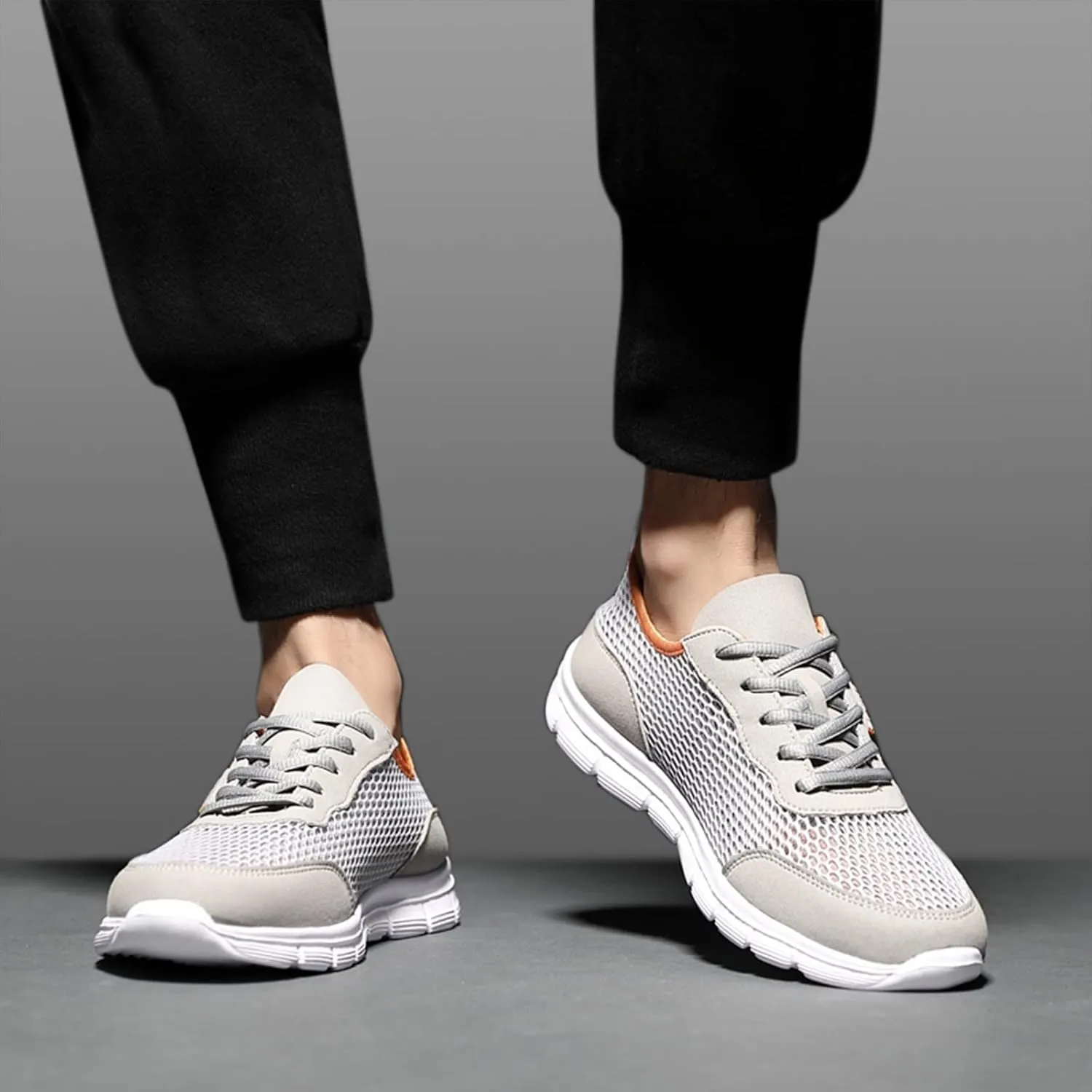 Lightweight Arch Support Sneakers for Men Breathable Elastic Fly Woven Mesh Sneaker Men's Business Casual Shoes