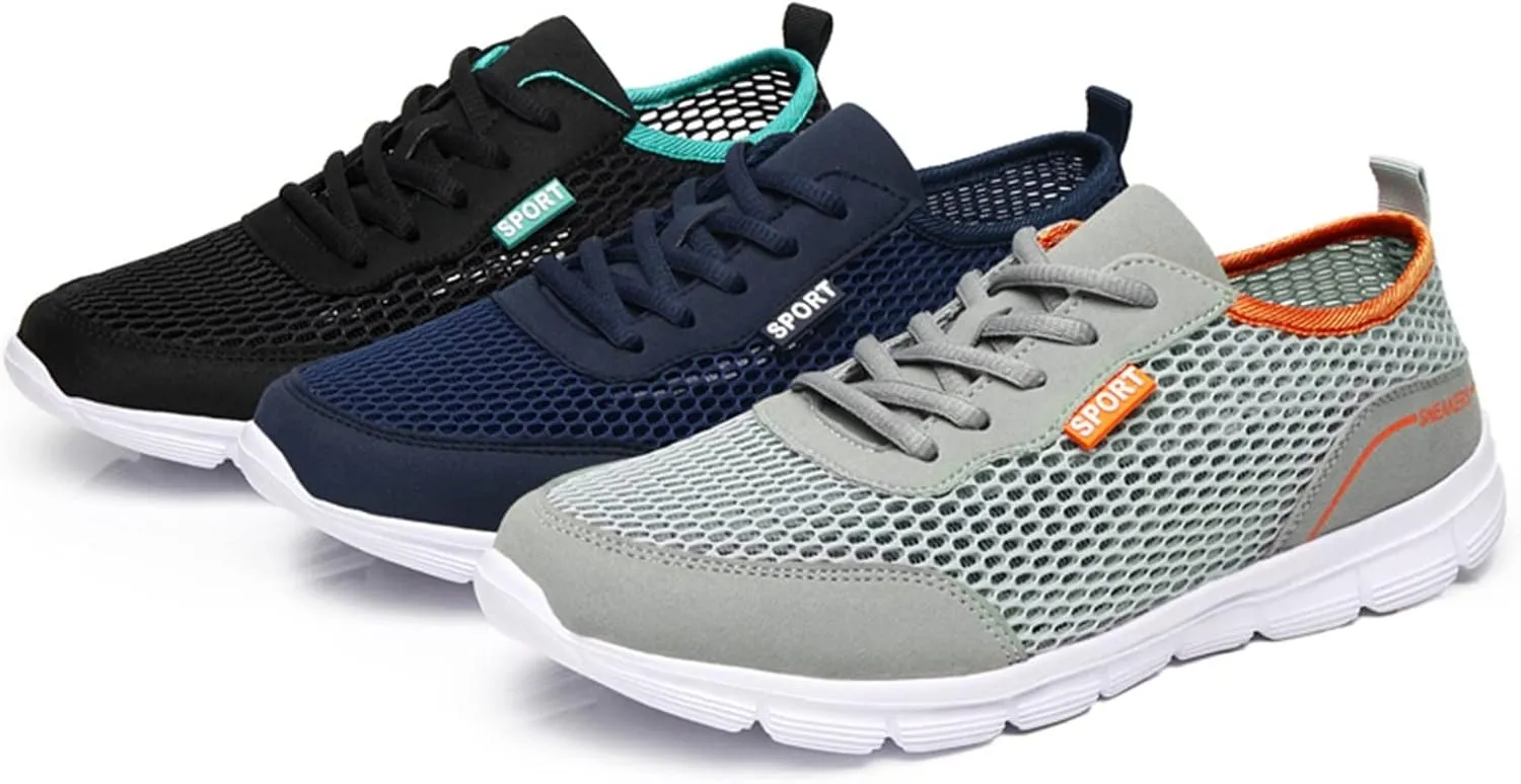 Lightweight Arch Support Sneakers for Men Breathable Elastic Fly Woven Mesh Sneaker Men's Business Casual Shoes