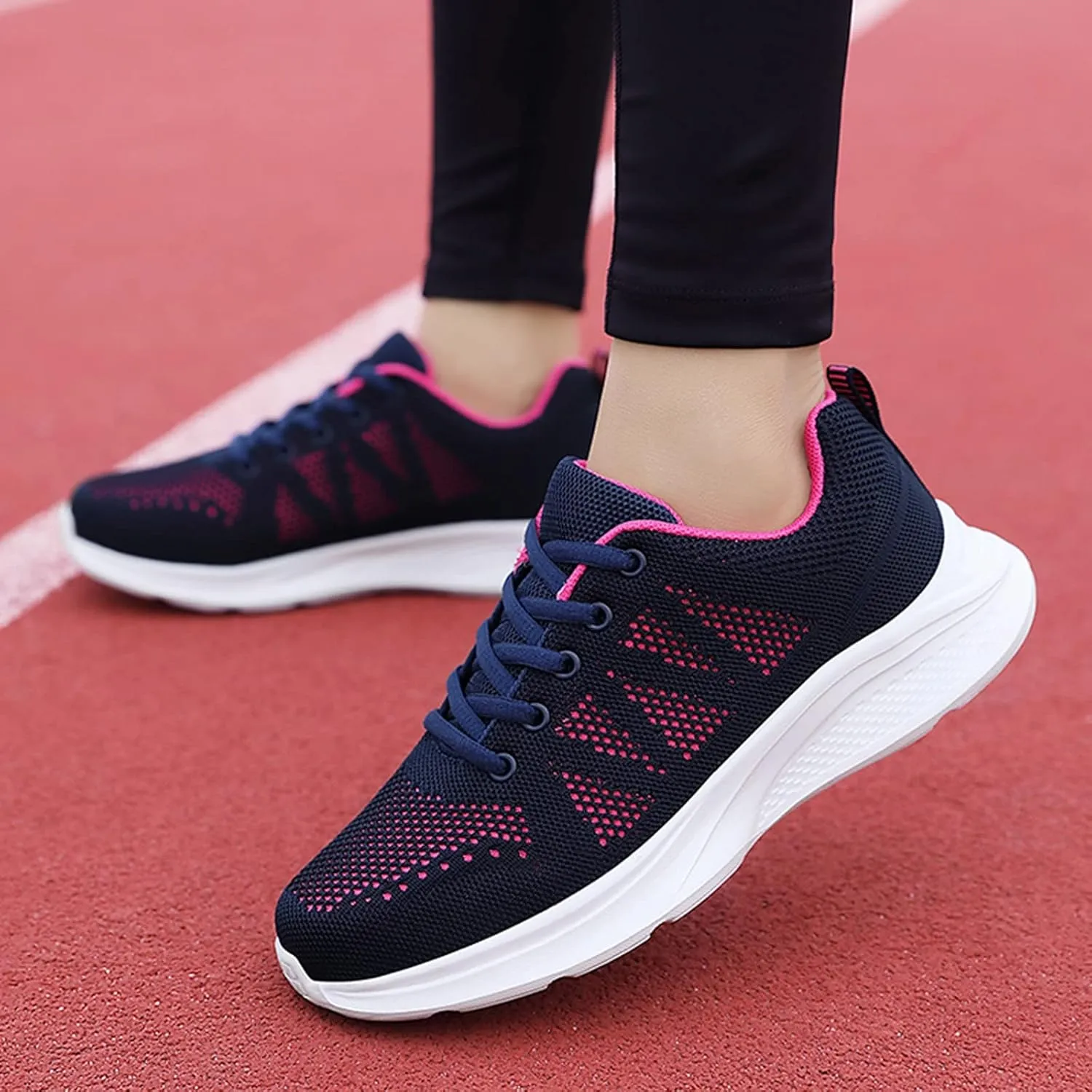 Lightweight Arch Support Sneakers for Men Breathable Elastic Fly Woven Mesh Sneaker Wide Walking Shoes for Men