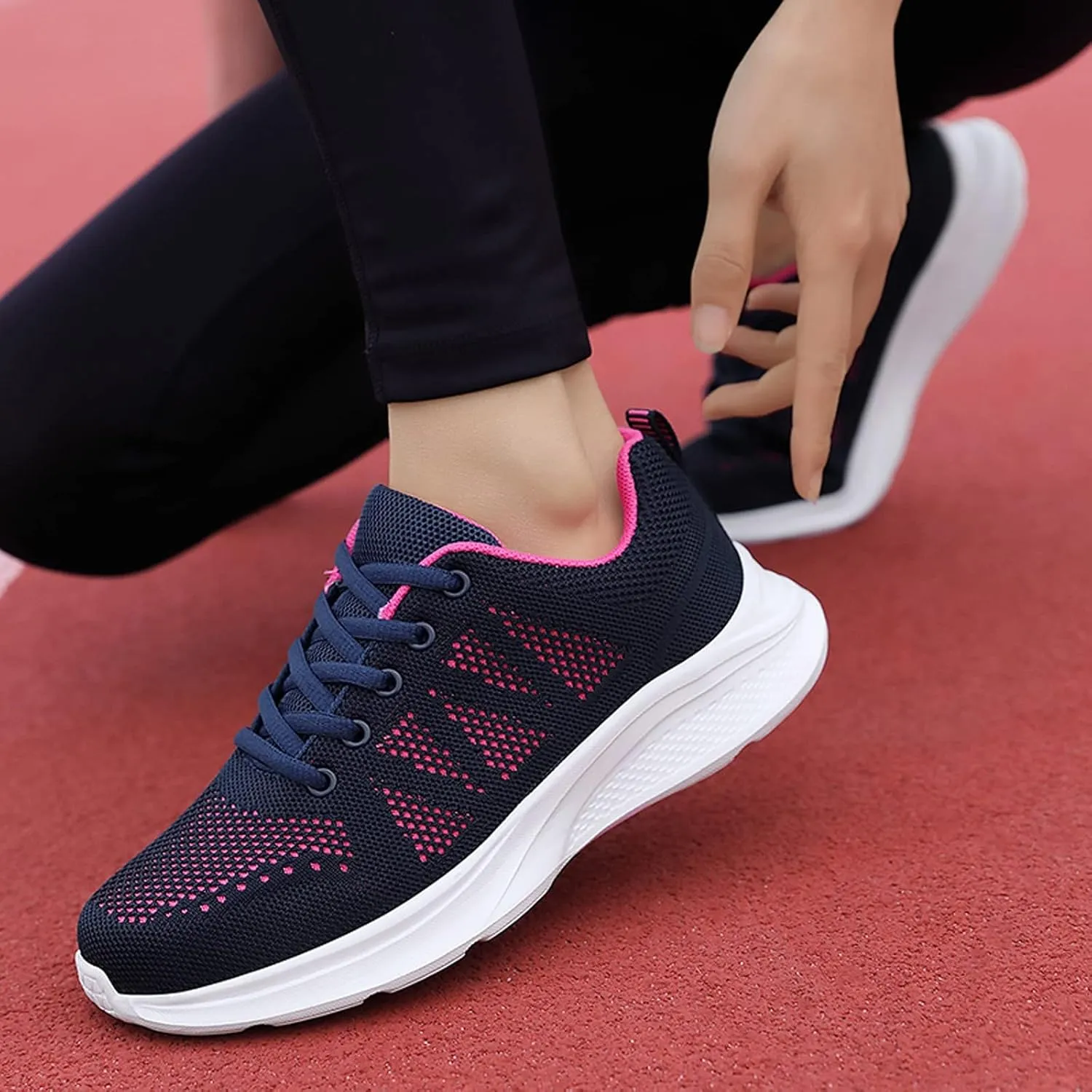 Lightweight Arch Support Sneakers for Men Breathable Elastic Fly Woven Mesh Sneaker Wide Walking Shoes for Men