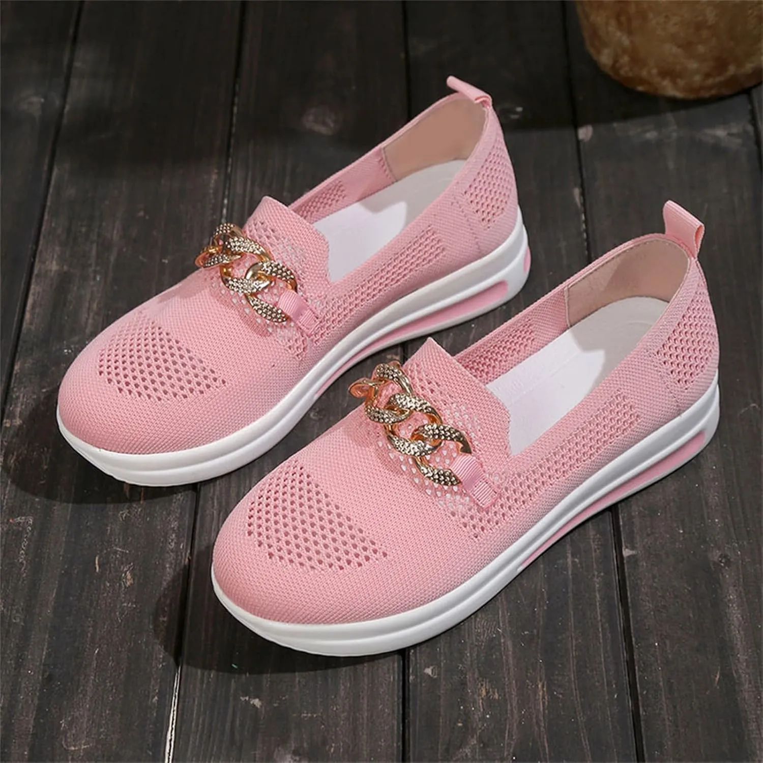 Loafers for Women Trendy Mesh Knit Walking Shoes Sock Sneakers Lightweight Comfy Breathable Casual Pull-on Daily Shoe