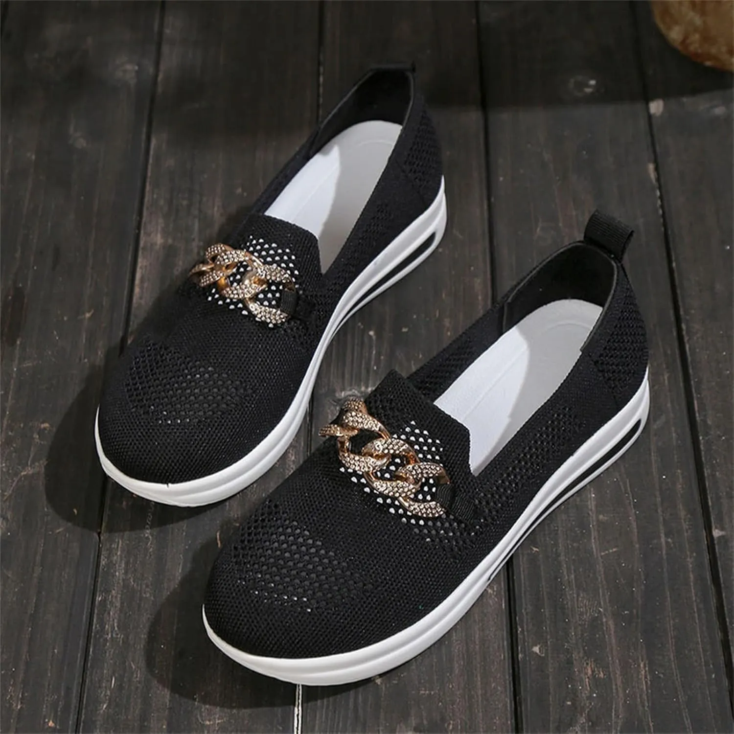 Loafers for Women Trendy Mesh Knit Walking Shoes Sock Sneakers Lightweight Comfy Breathable Casual Pull-on Daily Shoe