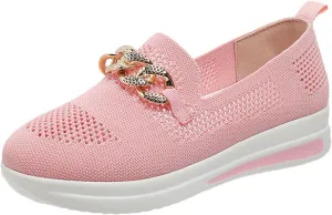 Loafers for Women Trendy Mesh Knit Walking Shoes Sock Sneakers Lightweight Comfy Breathable Casual Pull-on Daily Shoe