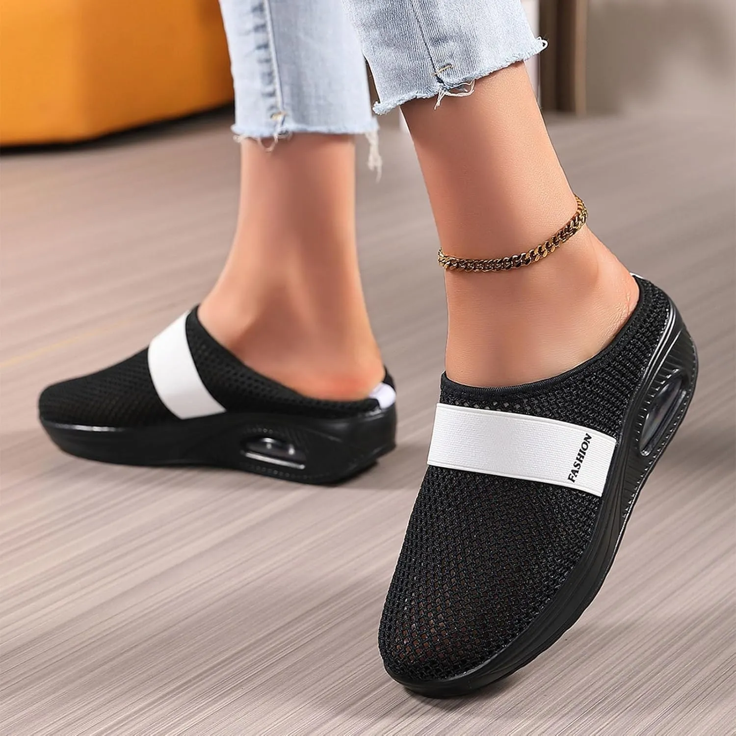 Men Slip on Walking Shoes Air Cushion Casual Dressy Memory Foam Breathable Fashion Sneakers Non Slip Arch Support Cushioning Athletic Running Shoes