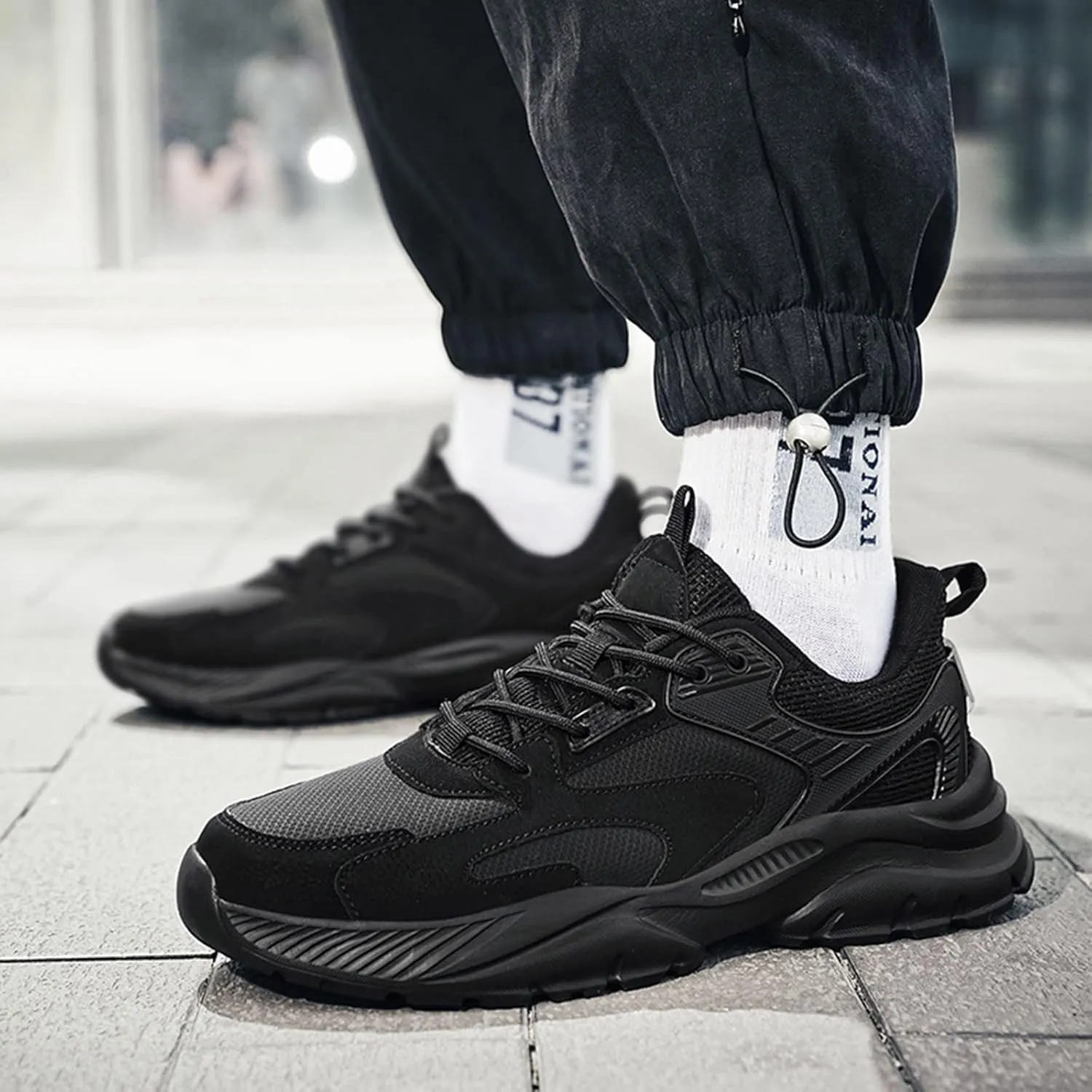 Men Sneakers Mesh Breathable Comfortable Outdoor Casual Thick Bottom Flat Comfortable Sports Mens Sneaker Boots