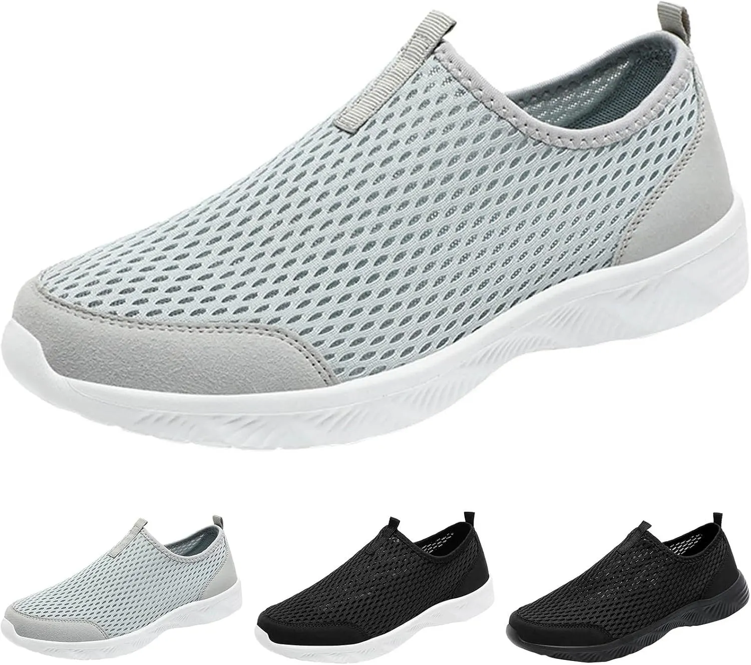 Men Sports Shoes Fashionable Simple and Pure Color Mesh Hollowed Out Breathable Comfortable and Men's Sneaker