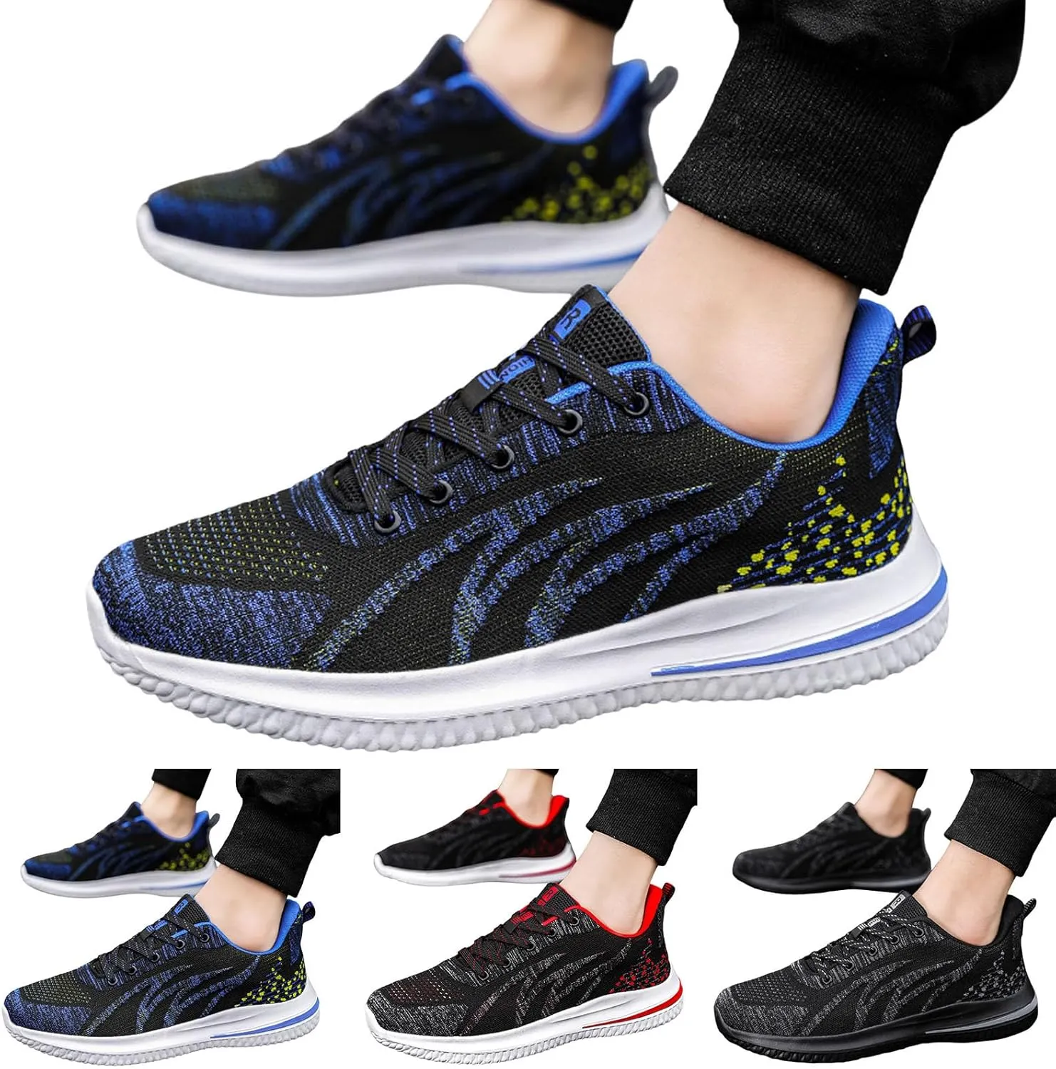 Men's Breathable Barefoot Shoes Casual Sneaker Mesh Breathable Walking Shoe Lightweight Diabetic Shoes for Men