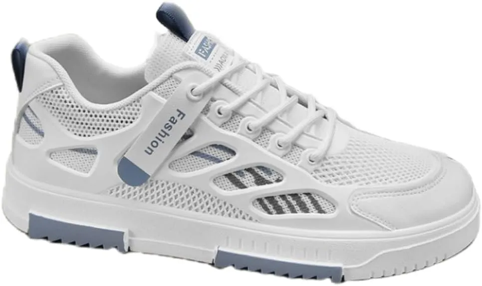 Men's Breathable Mesh Casual Skateboarding Shoes, Fashion Trend Low-Top Sneakers, Daily Lace-Up Round Toe，Men's Sneakers