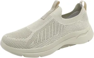 Mens Breathable Slip On Dress Shoes Lightweight Breathable Walking Shoe Gym Tennis Elastic Fly Woven Mesh Shoes