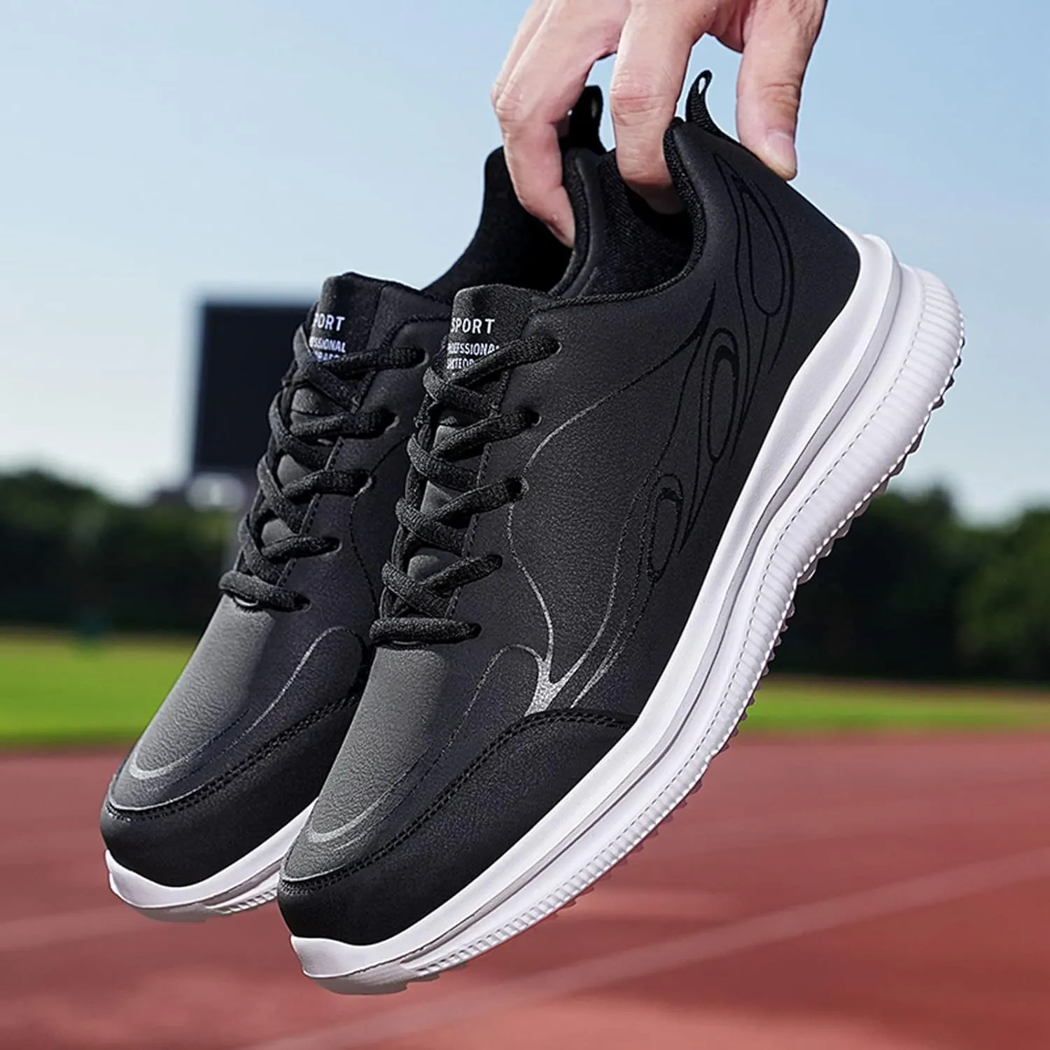 Men's Breathable Stretch Workout Shoes Lightweight Breathable Slip on Running Shoe Lightweight Minimalist Shoes