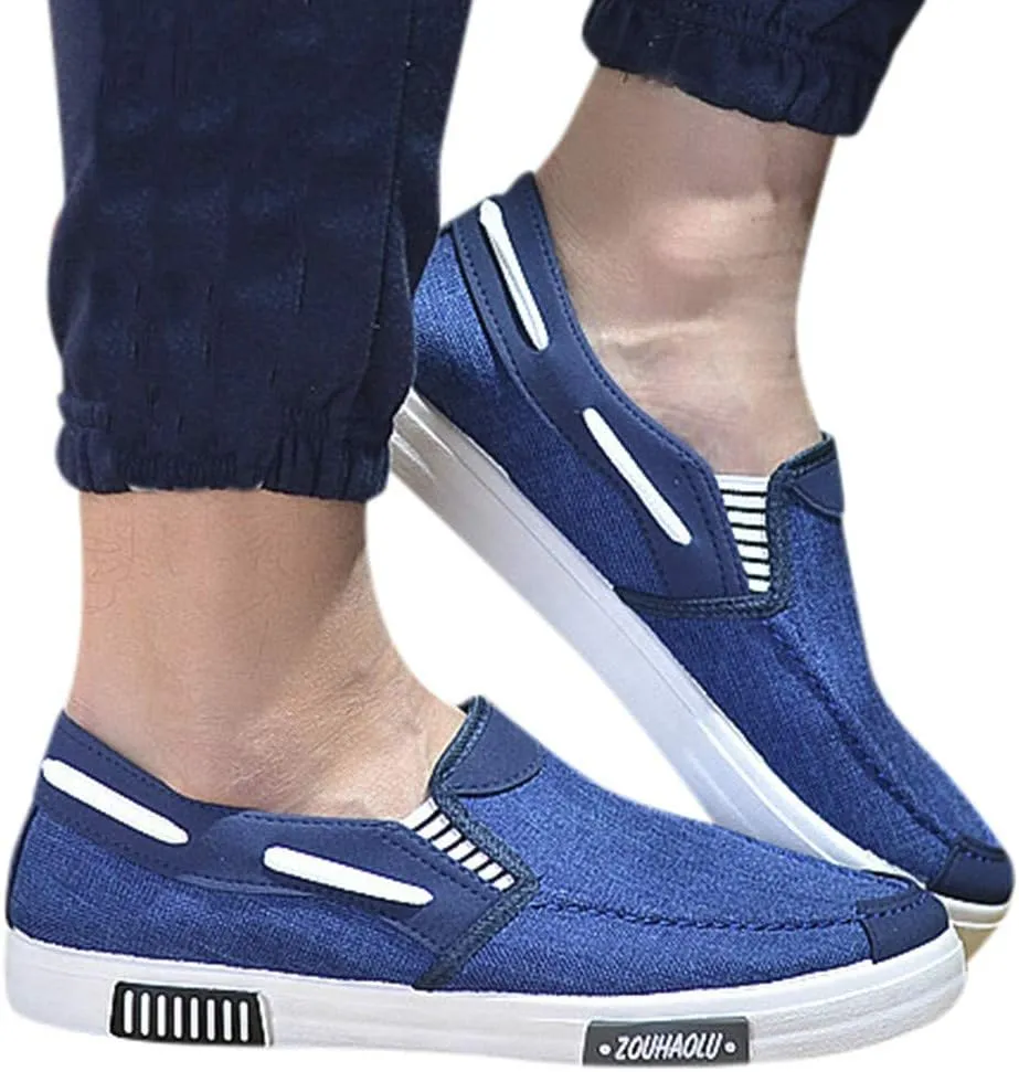Men's Canvas Casual Flat Shoes Breathable Comfortable Soft Lightweight Men Casual Sneaker