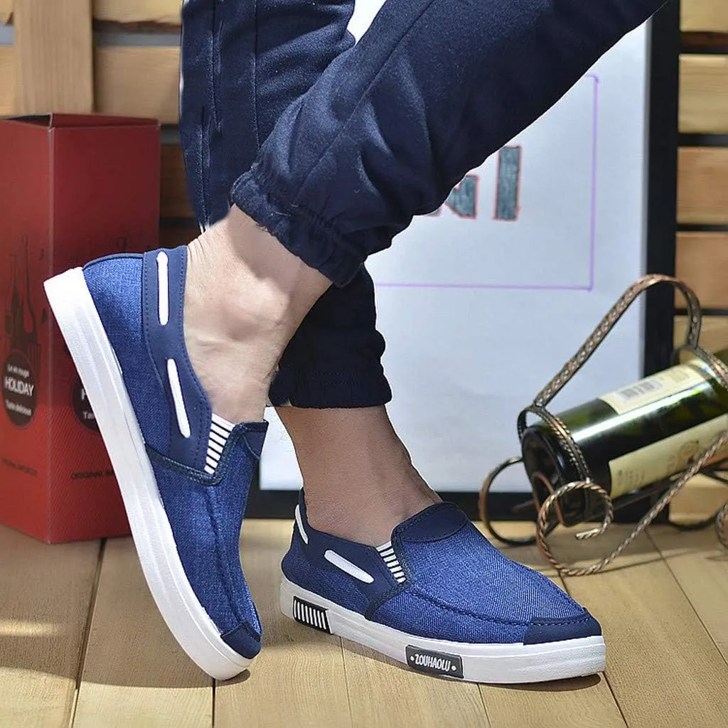 Men's Canvas Casual Flat Shoes Breathable Comfortable Soft Lightweight Men Casual Sneaker