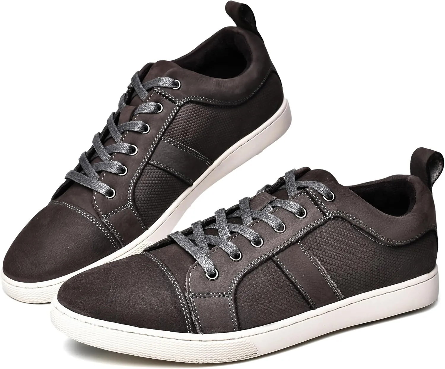 Men's Casual Leather Sneakers Fashion Oxford Sneaker Shoes Comfortable Daily Walking Shoe for Men