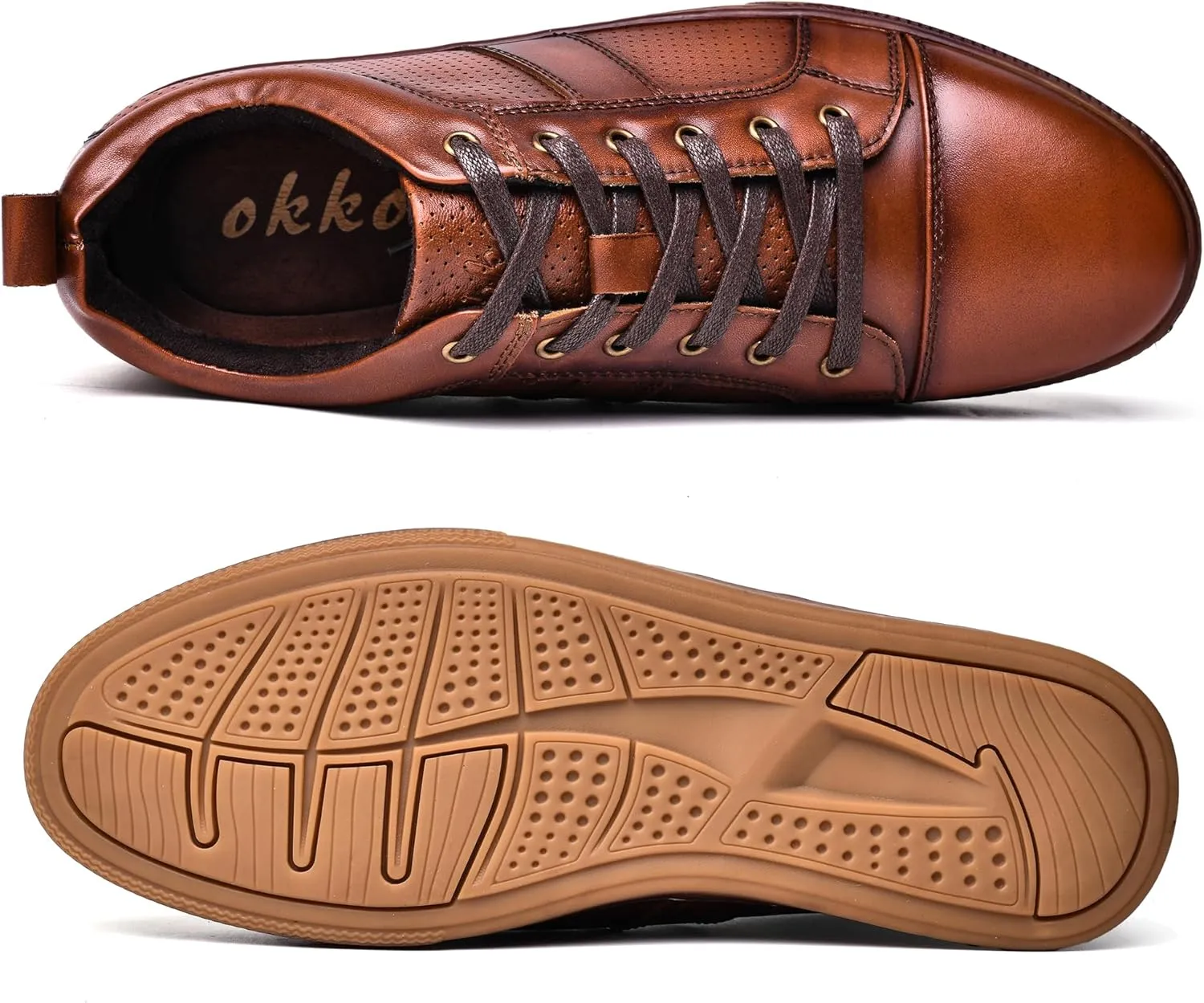 Men's Casual Leather Sneakers Fashion Oxford Sneaker Shoes Comfortable Daily Walking Shoe for Men