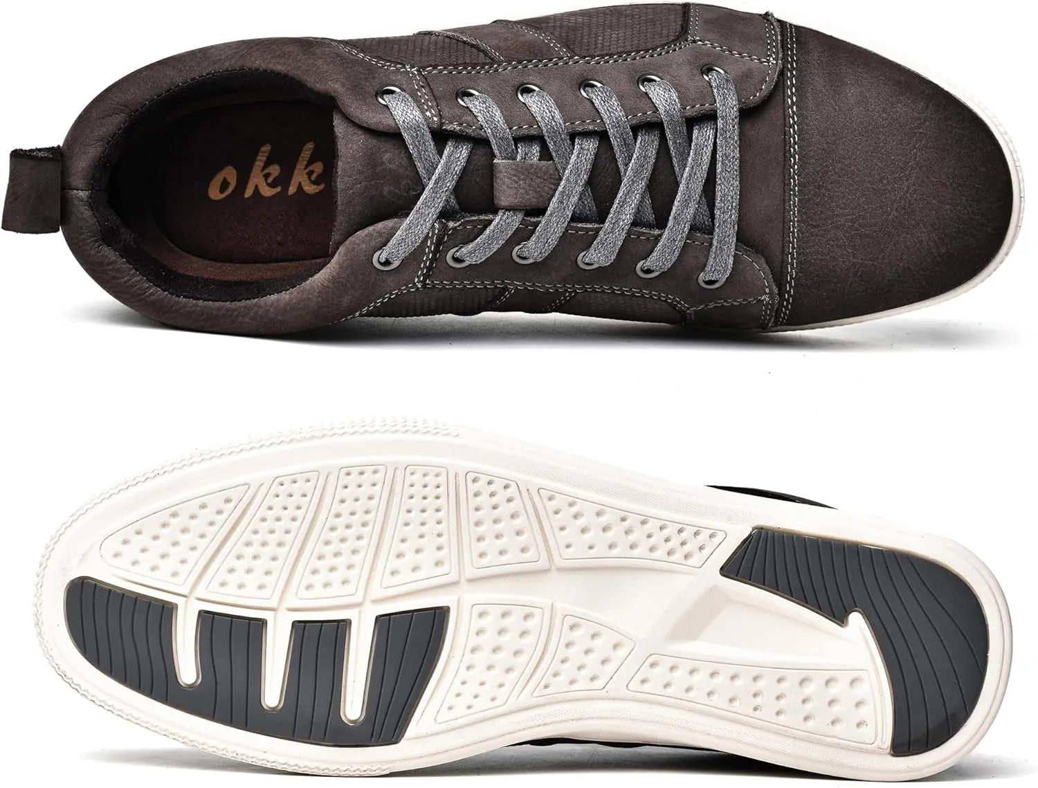Men's Casual Leather Sneakers Fashion Oxford Sneaker Shoes Comfortable Daily Walking Shoe for Men