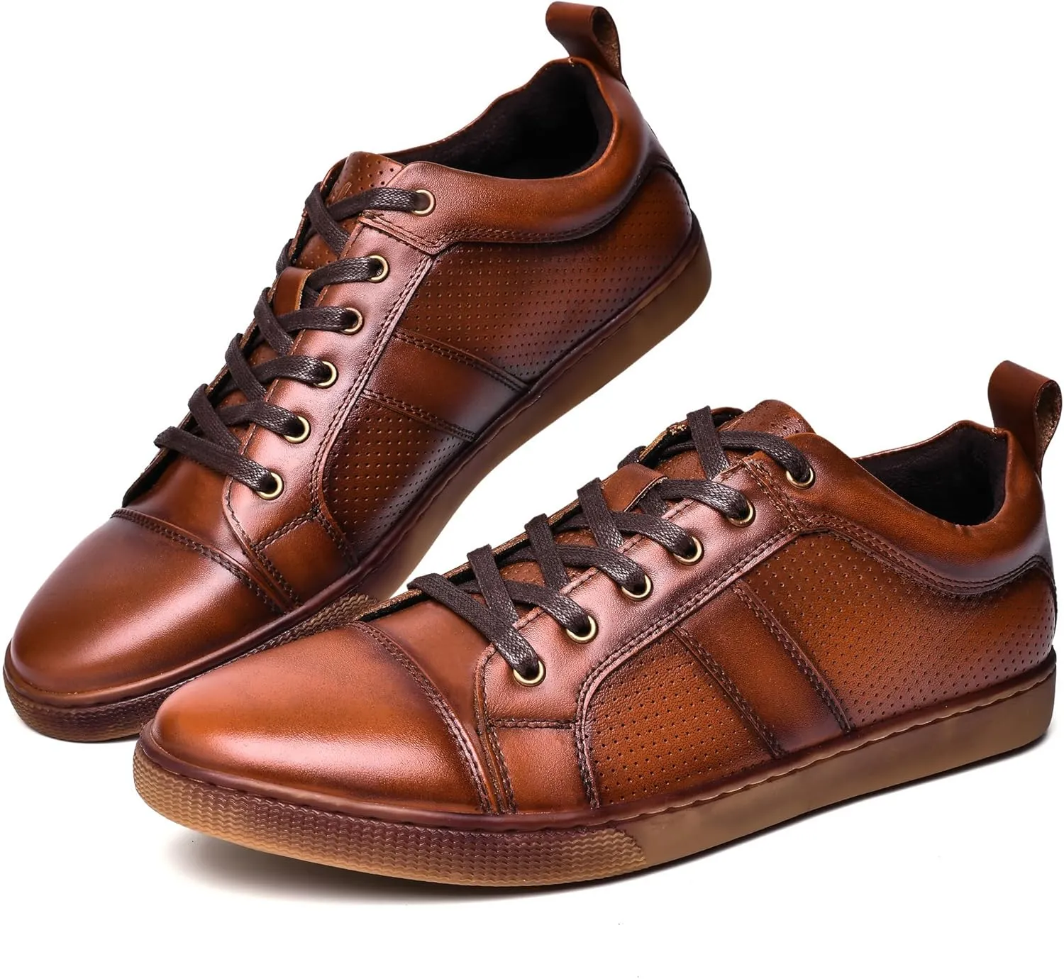 Men's Casual Leather Sneakers Fashion Oxford Sneaker Shoes Comfortable Daily Walking Shoe for Men