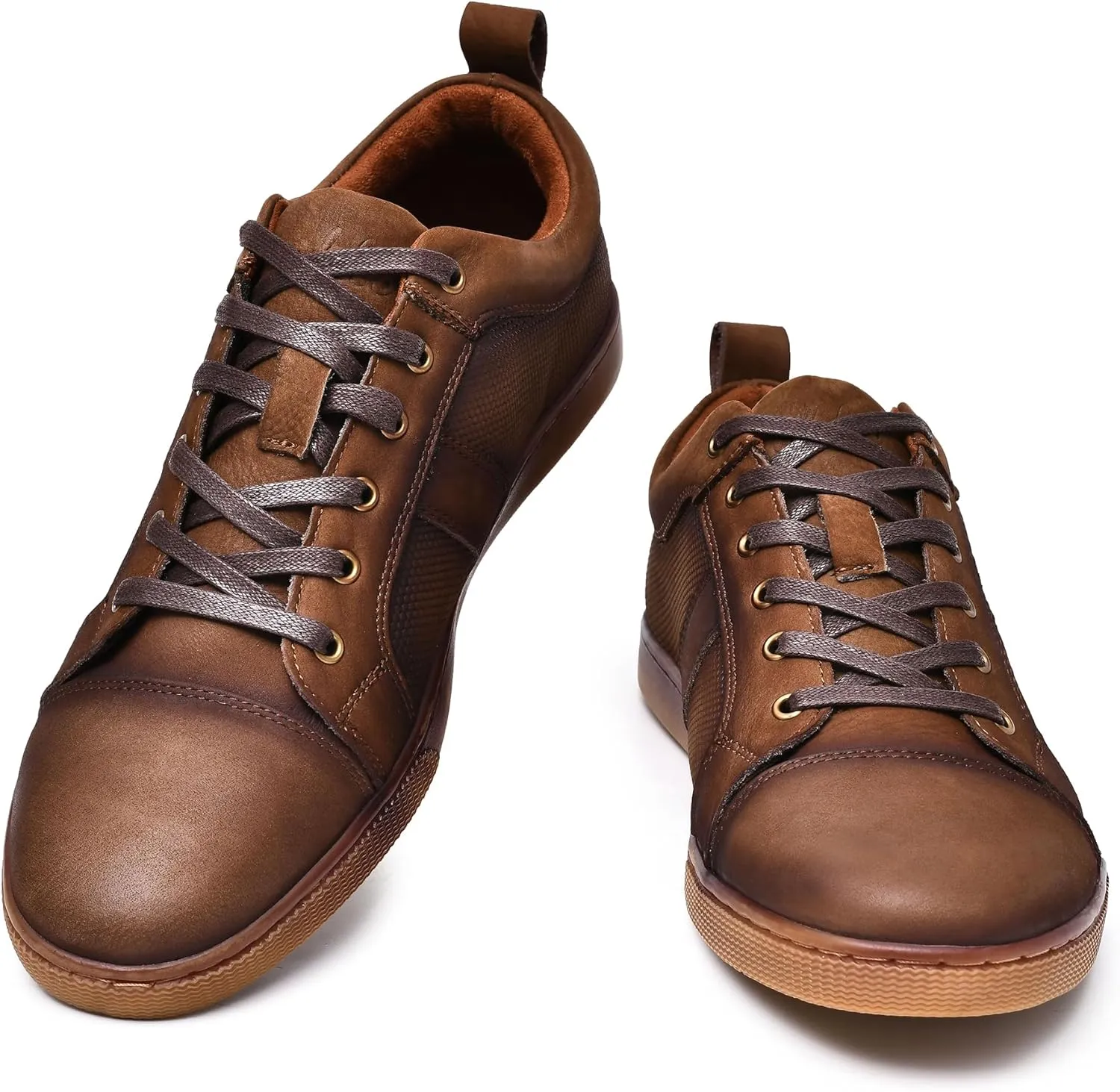 Men's Casual Leather Sneakers Fashion Oxford Sneaker Shoes Comfortable Daily Walking Shoe for Men