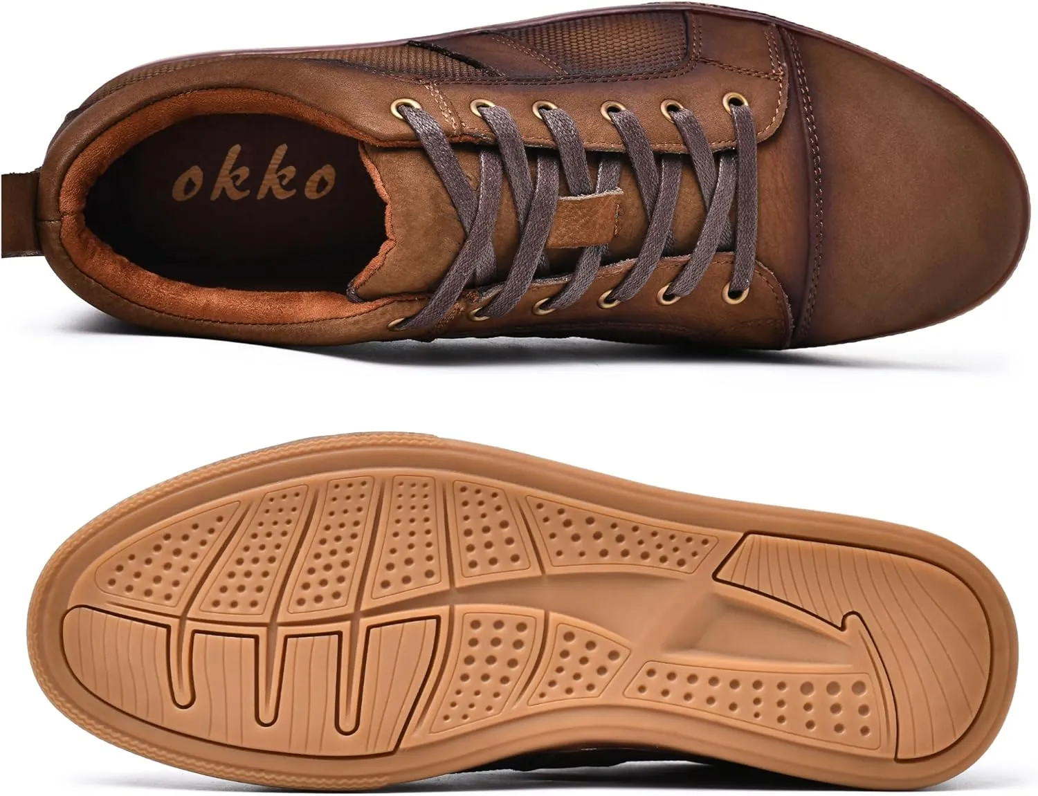 Men's Casual Leather Sneakers Fashion Oxford Sneaker Shoes Comfortable Daily Walking Shoe for Men