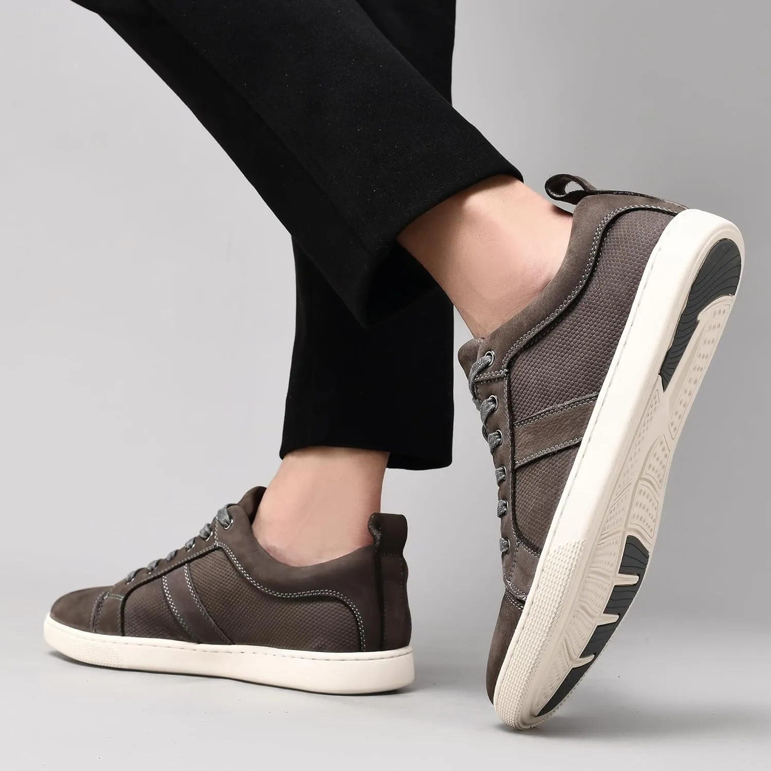 Men's Casual Leather Sneakers Fashion Oxford Sneaker Shoes Comfortable Daily Walking Shoe for Men