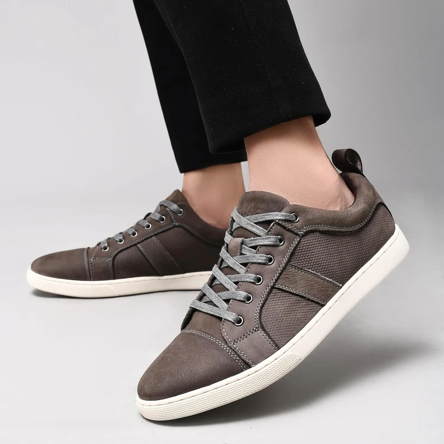 Men's Casual Leather Sneakers Fashion Oxford Sneaker Shoes Comfortable Daily Walking Shoe for Men