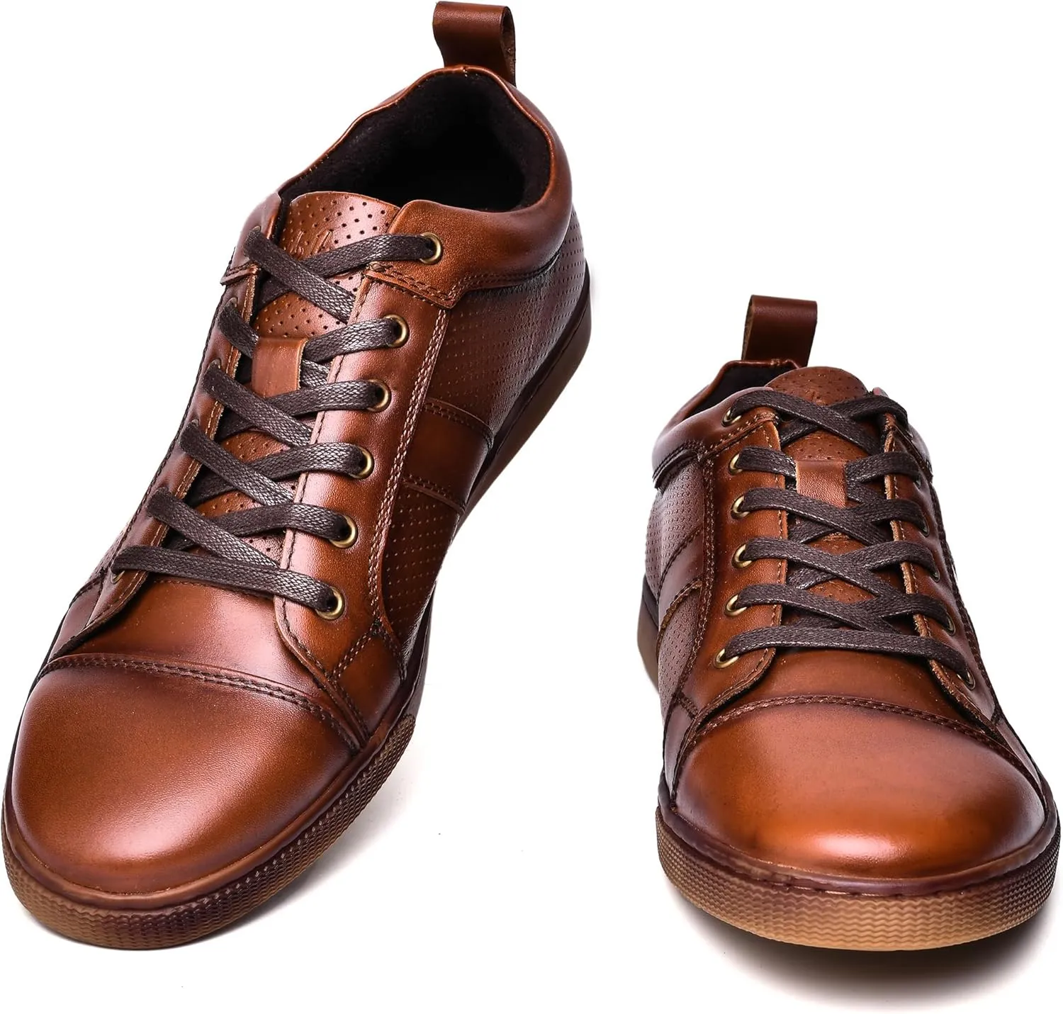 Men's Casual Leather Sneakers Fashion Oxford Sneaker Shoes Comfortable Daily Walking Shoe for Men