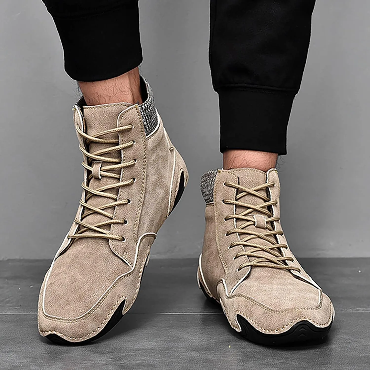 Men's Casual Shoes Korean Version High Top Round Toe Breathable Daily Dad's Shoes Mens Lite Adapt Sneaker