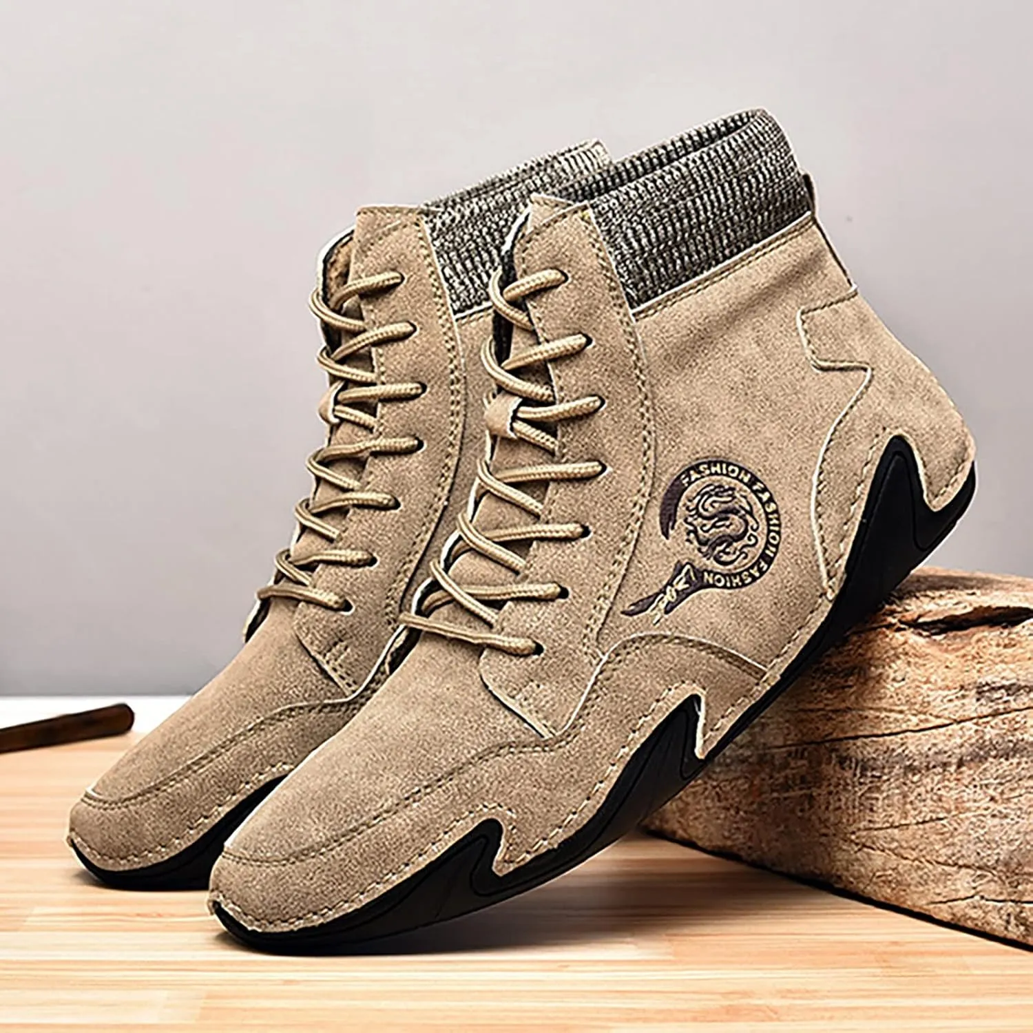 Men's Casual Shoes Korean Version High Top Round Toe Breathable Daily Dad's Shoes Mens Lite Adapt Sneaker