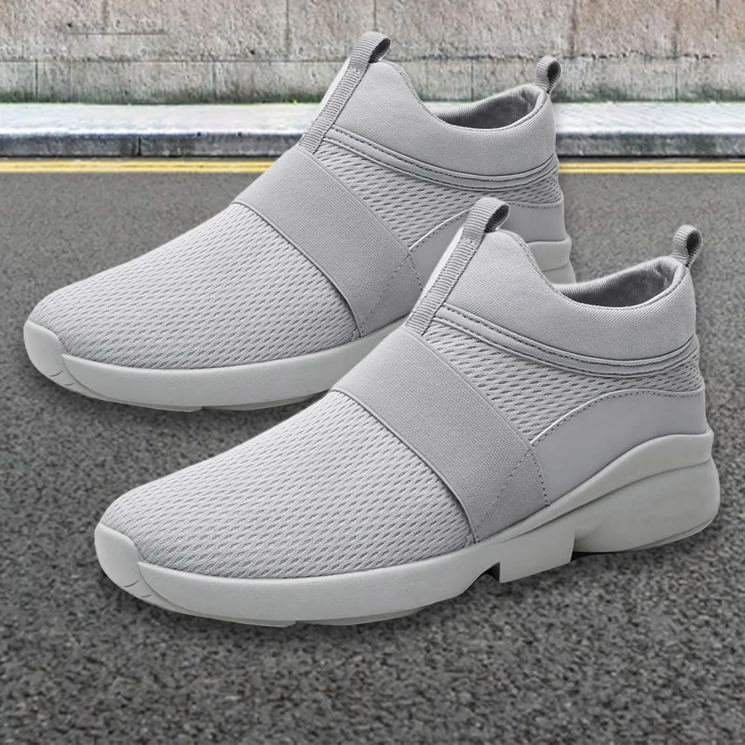 Men's Comfy Walking Shoes High Top Fashion Sneakers 2025 Closed Toe Flats Summer Solid Color Breathable Outdoor Comfortable Daily Casual Sneaker for Summer