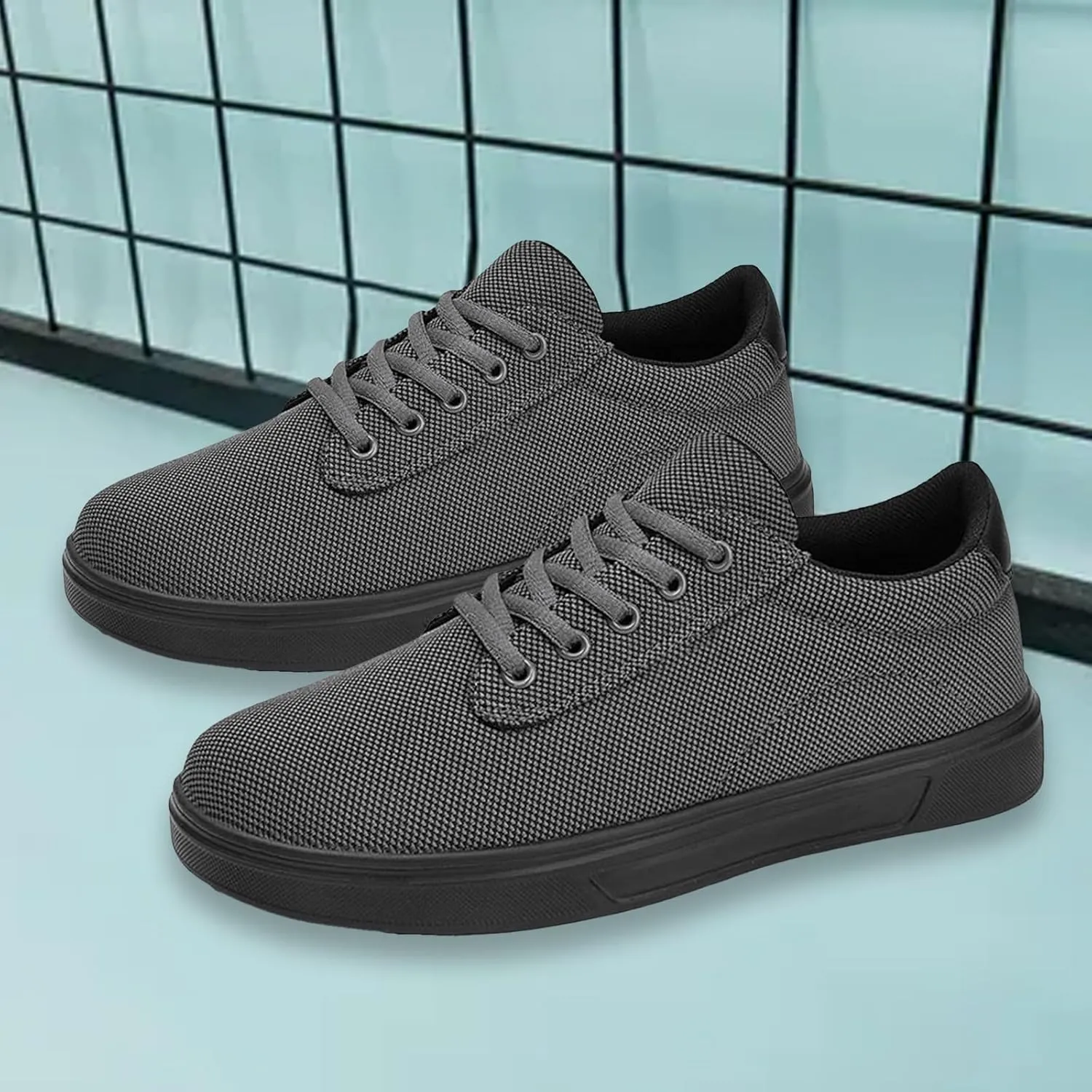 Men's Comfy Walking Shoes Low Top Fashion Sneakers 2025 Closed Toe Flat Bottom Summer Solid Color Breathable Outdoor Comfortable Daily Casual Sneaker