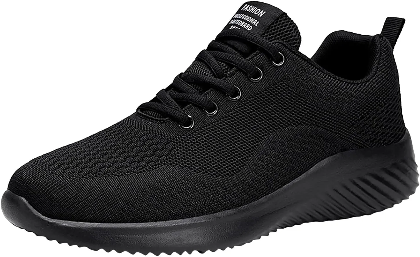 Mens Cushion Running Shoes with Durable Sole Breathable Mesh Knit Walking Shoes with Arch Support Comfy Lightweight Tennis Sneakers for Men Daily Work Wear Gym Fitness Footwear