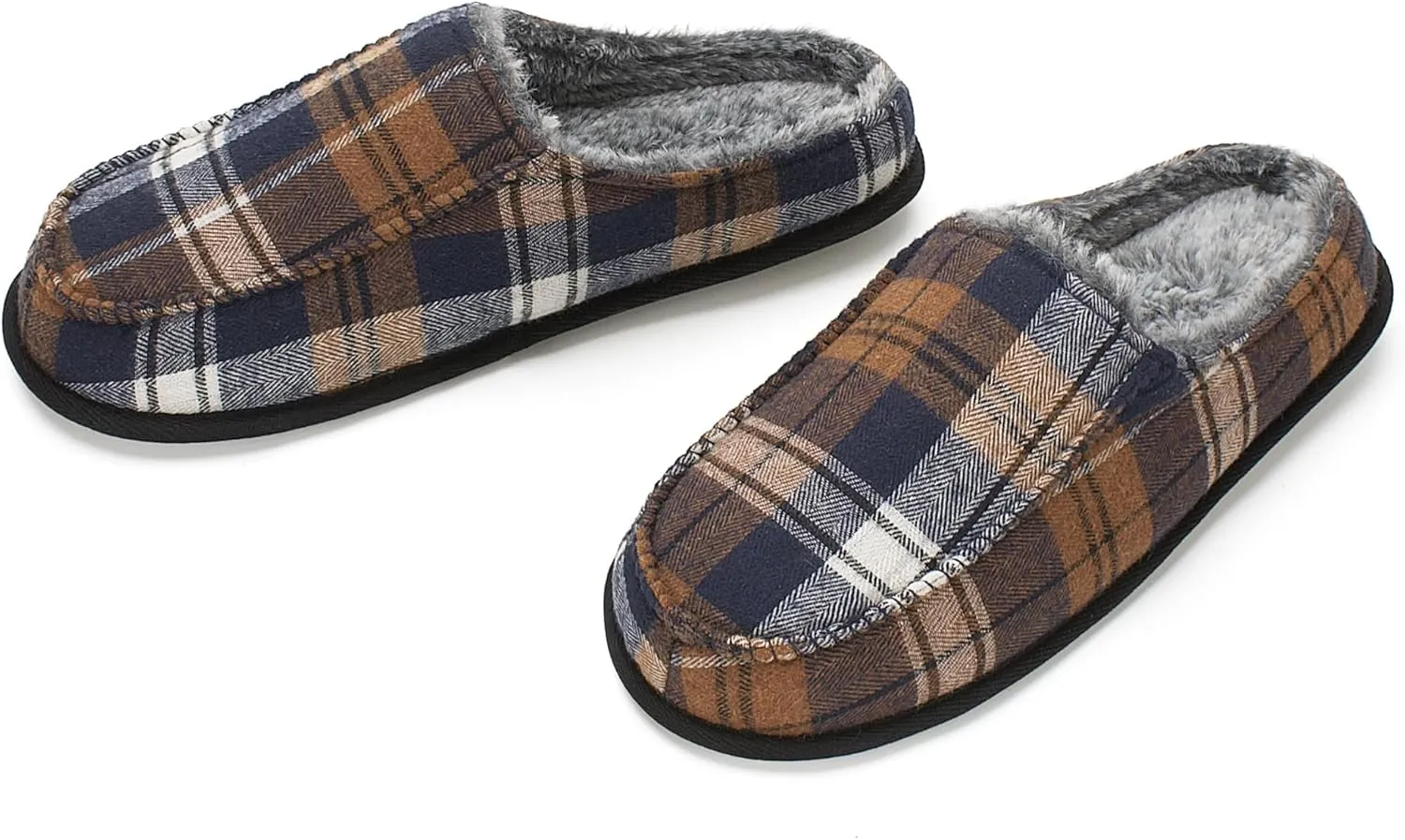 Men's House Slippers, Cozy Non-slip Home Shoes, Warm Comfy Indoor Outdoor Moccasin Slip Ons, Unique Christmas Gifts