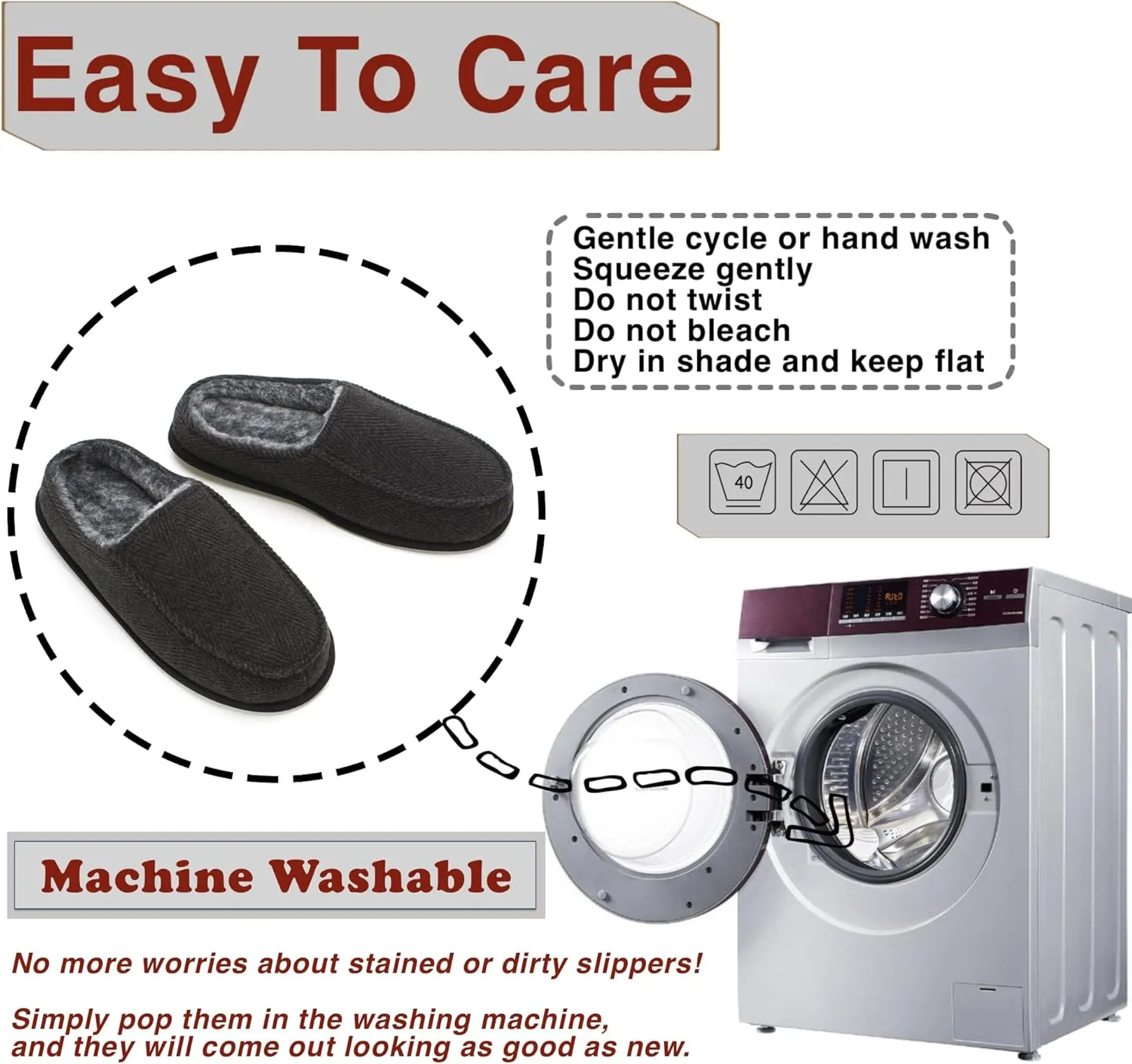 Men's House Slippers, Cozy Non-slip Home Shoes, Warm Comfy Indoor Outdoor Moccasin Slip Ons, Unique Christmas Gifts