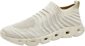 Men's Lightweight Cushion Sneakers Casual Sneaker Mesh Breathable Walking Shoe Convenient Elderly Slip On Shoes