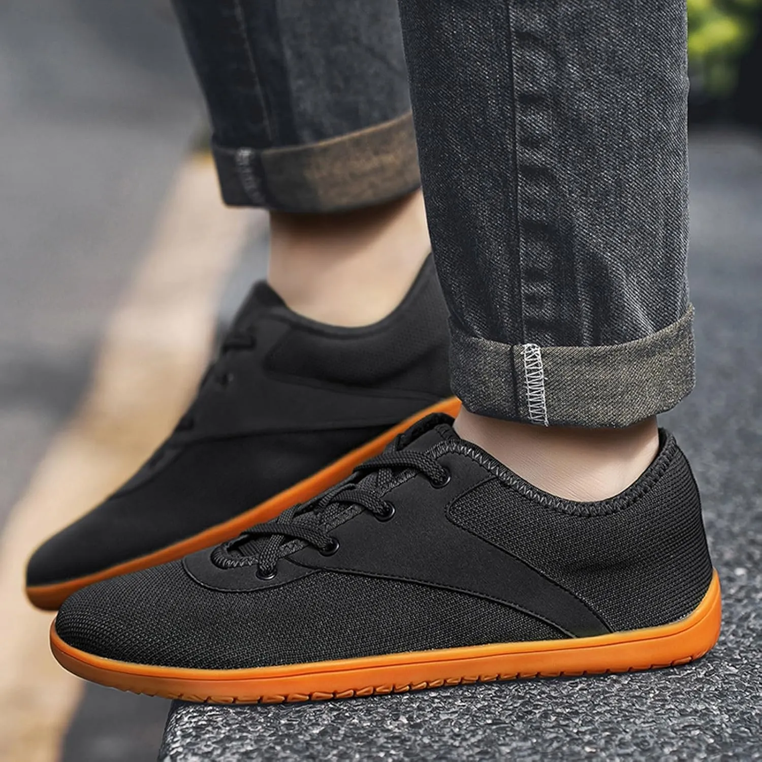 Men's Lightweight Non Slip Barefoot Shoes Breathable Mesh Comfortable Tennis Shoe Athletic Gym Tennis Sneakers
