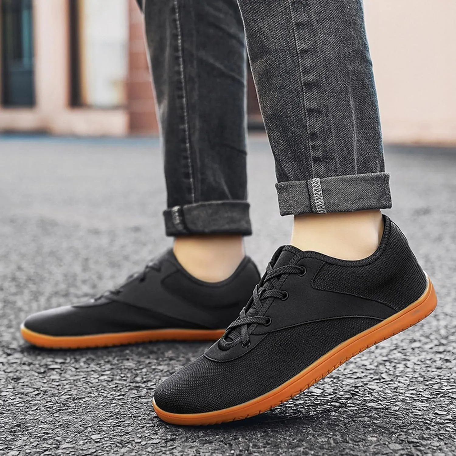 Men's Lightweight Non Slip Barefoot Shoes Breathable Mesh Comfortable Tennis Shoe Athletic Gym Tennis Sneakers