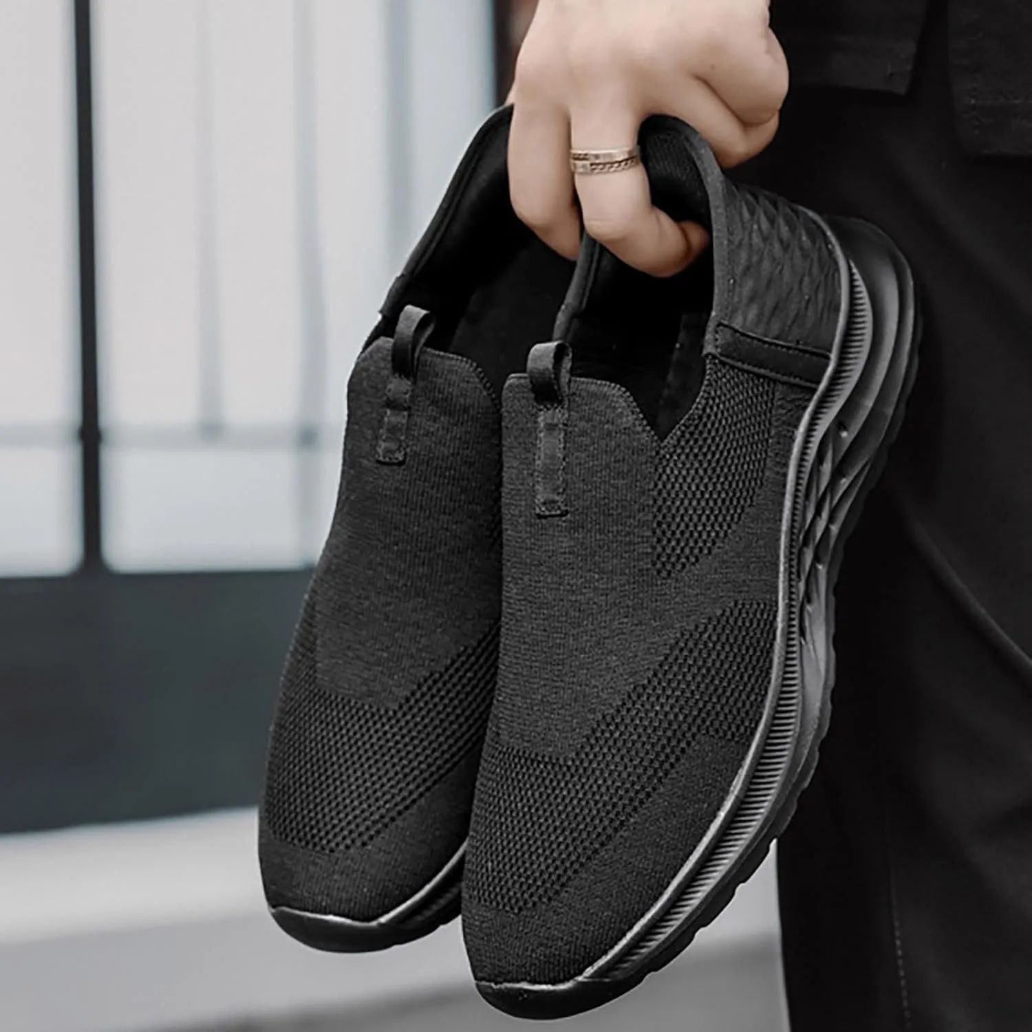 Mens Running Shoes Winter Casual Slip On Shoes Brown Sneakers Men's Athletic Sneakers Lightweight Breathable Steel Toe Tennis Shoe White Loafers
