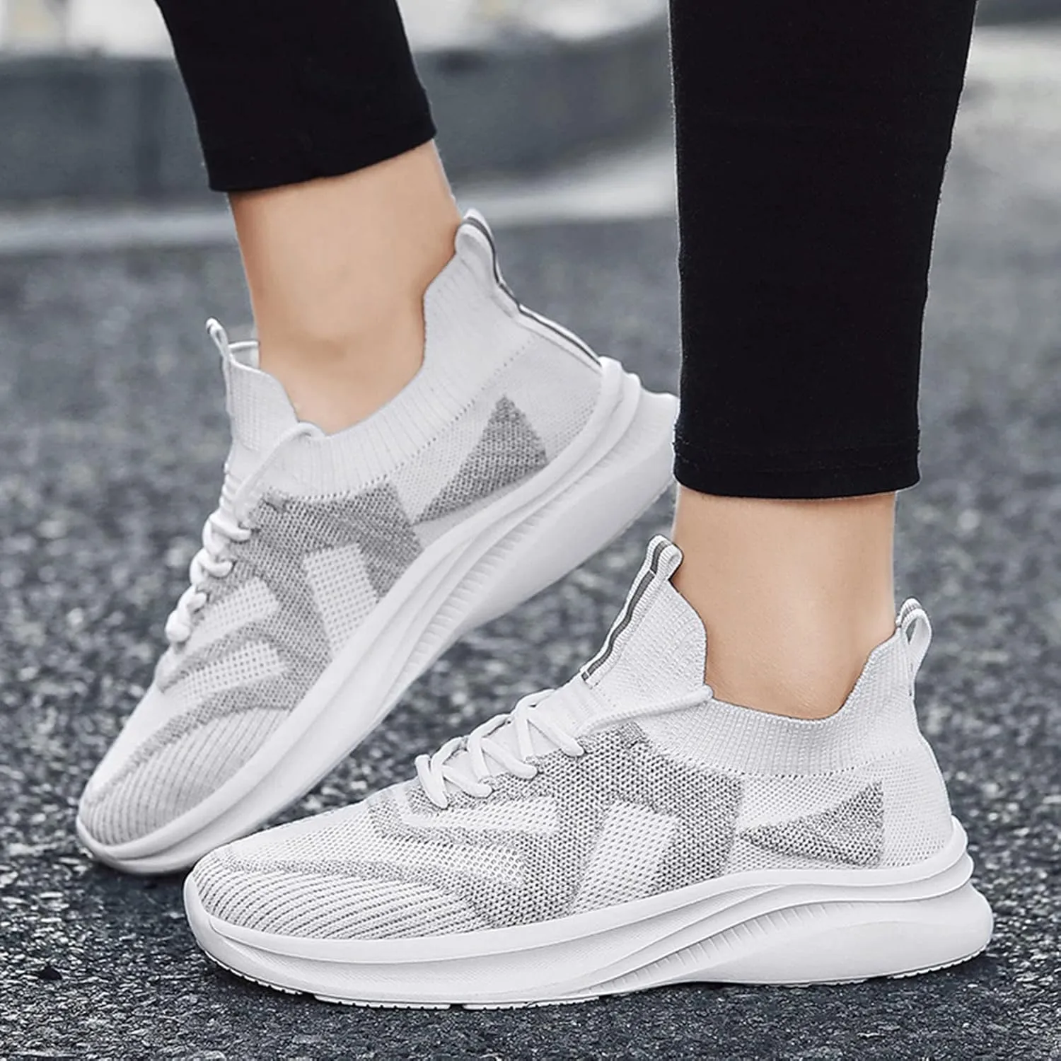 Men's Shoes Large Size Fashion Casual Mesh Breathable Lace Up Casual Shoes Running Sneaker Laces Mens