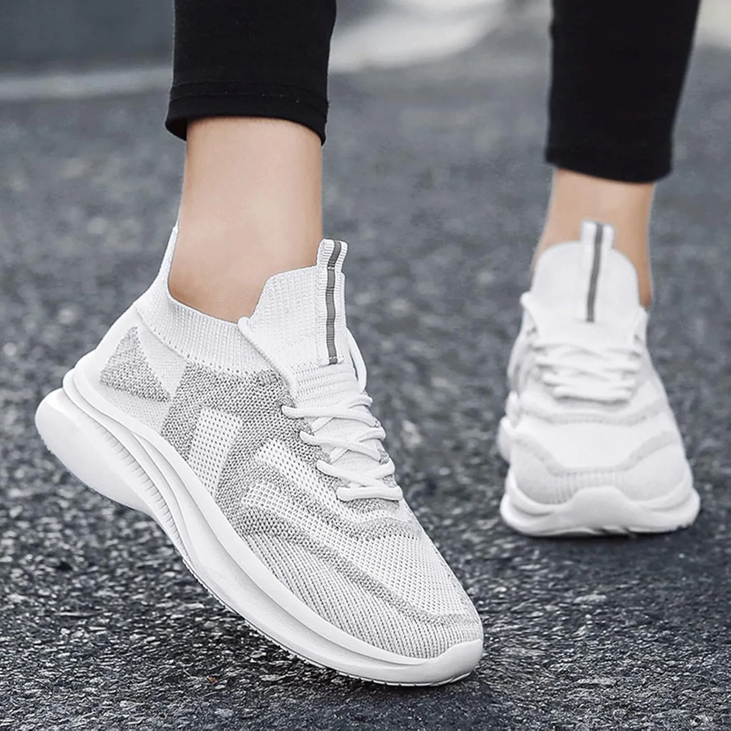 Men's Shoes Large Size Fashion Casual Mesh Breathable Lace Up Casual Shoes Running Sneaker Laces Mens