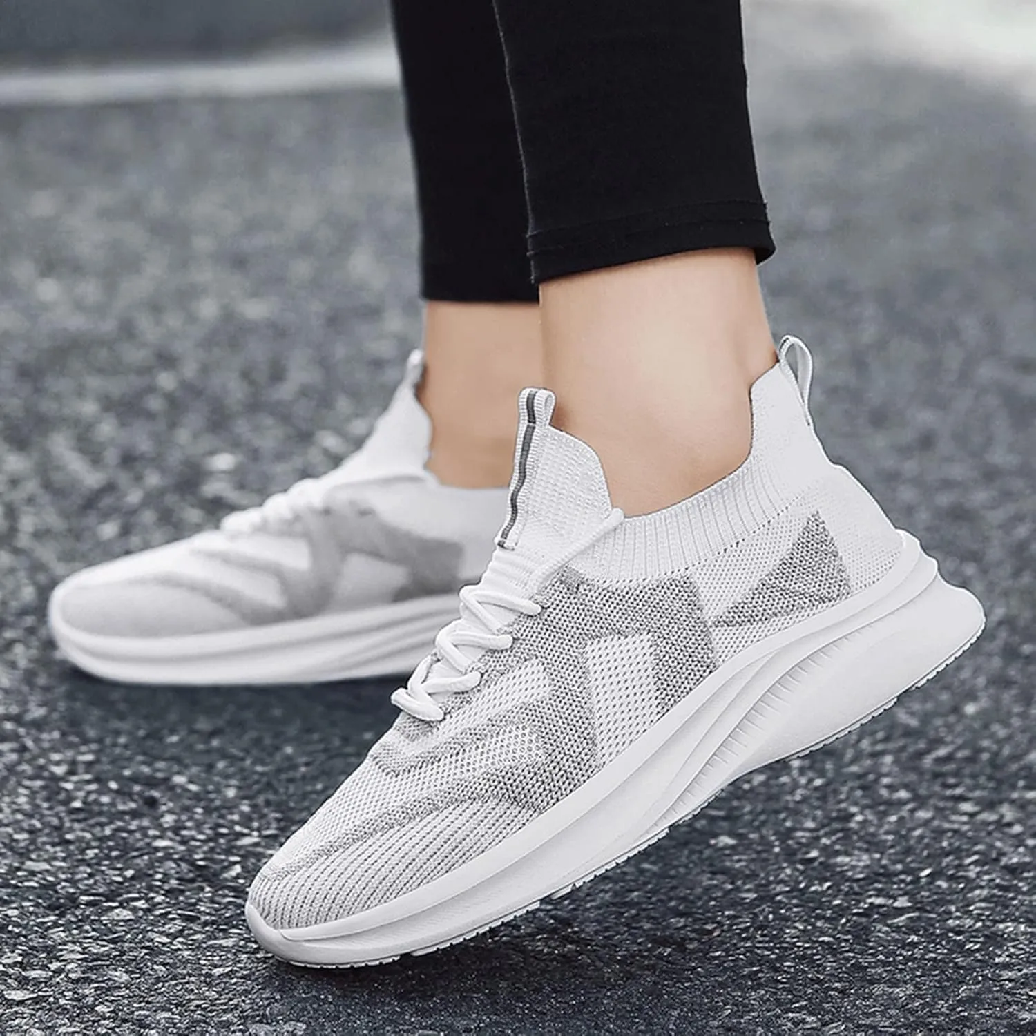 Men's Shoes Large Size Fashion Casual Mesh Breathable Lace Up Casual Shoes Running Sneaker Laces Mens