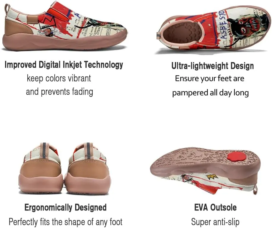 Men's Shoes Slip Ons Walking Loafers Lightweight Comfortable Art Painted Travel Sneaker Horse Spoon Face Chinese Style