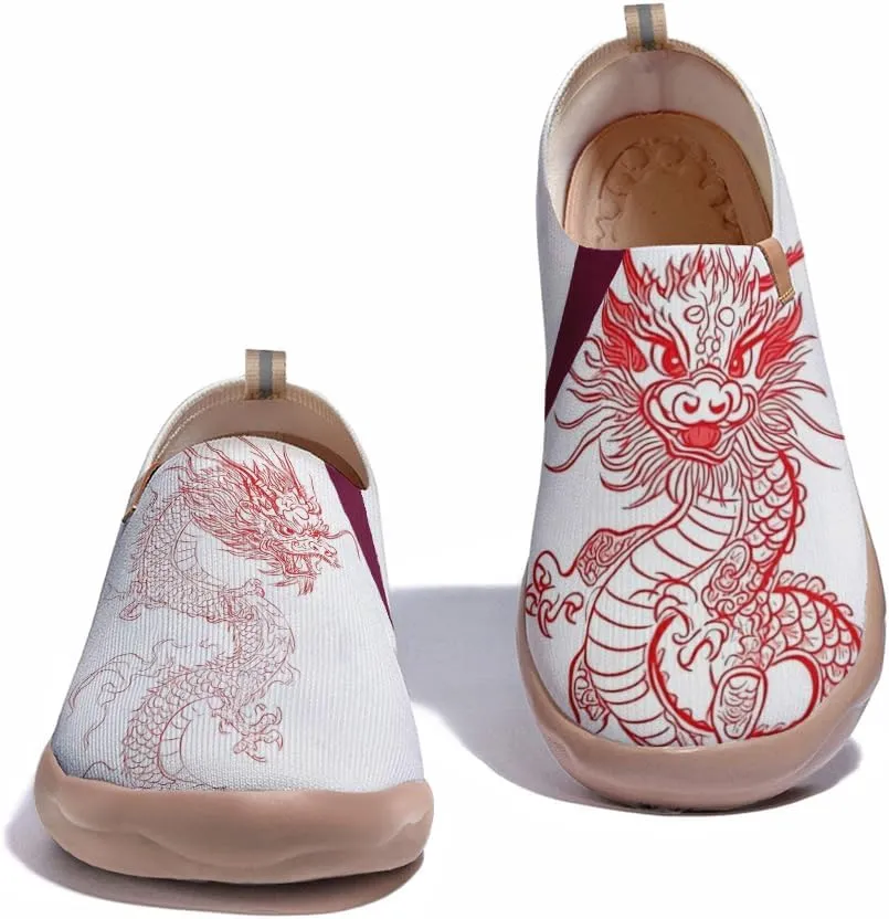 Men's Slip-Ons Loafers Painted Travel Shoes Knitted Mesh Monster Style Fashion Sneakers