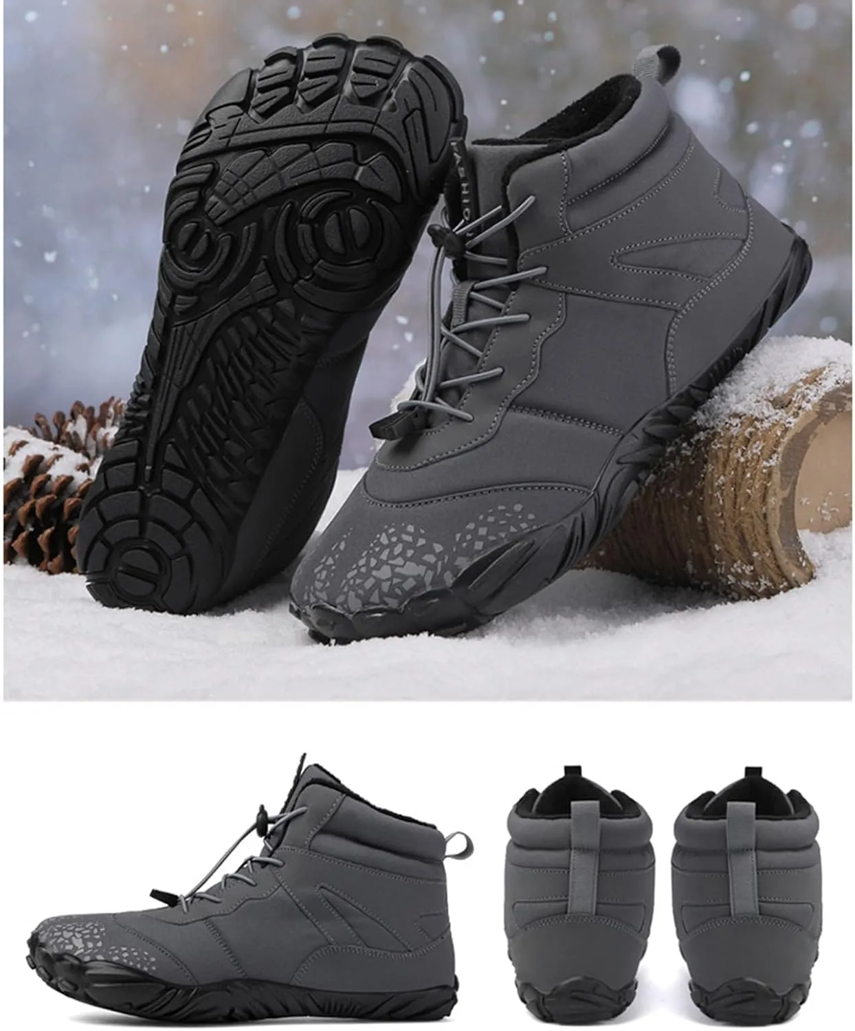 Mens Snow Boots Waterproof,Outdoor Hiking Lightweight Walking Winter Boots for Women,Comfortable Lightweight Warm Fur Lined Boots,Unisex