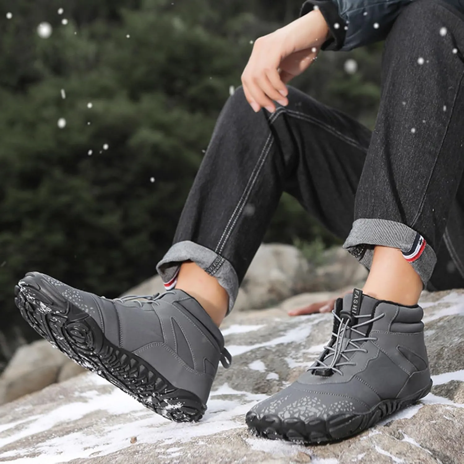 Mens Snow Boots Waterproof,Outdoor Hiking Lightweight Walking Winter Boots for Women,Comfortable Lightweight Warm Fur Lined Boots,Unisex