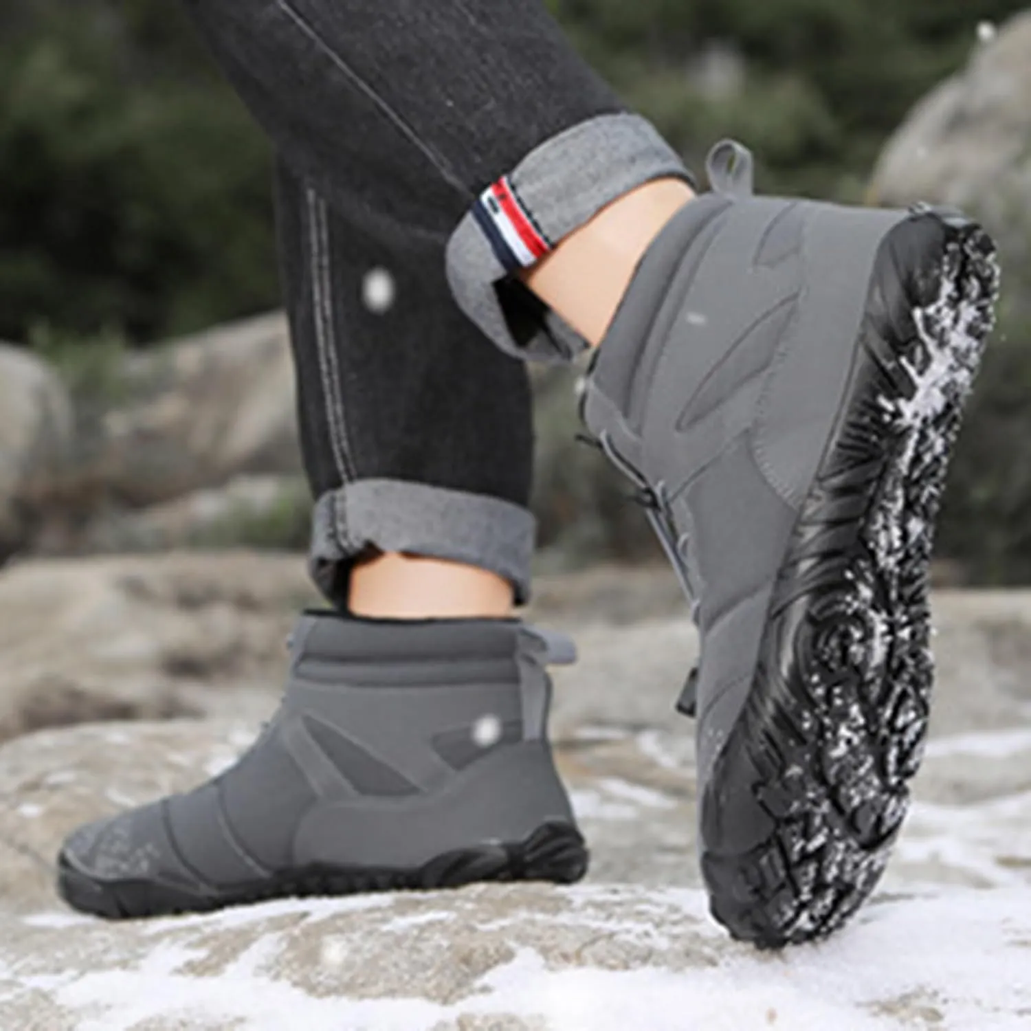 Mens Snow Boots Waterproof,Outdoor Hiking Lightweight Walking Winter Boots for Women,Comfortable Lightweight Warm Fur Lined Boots,Unisex