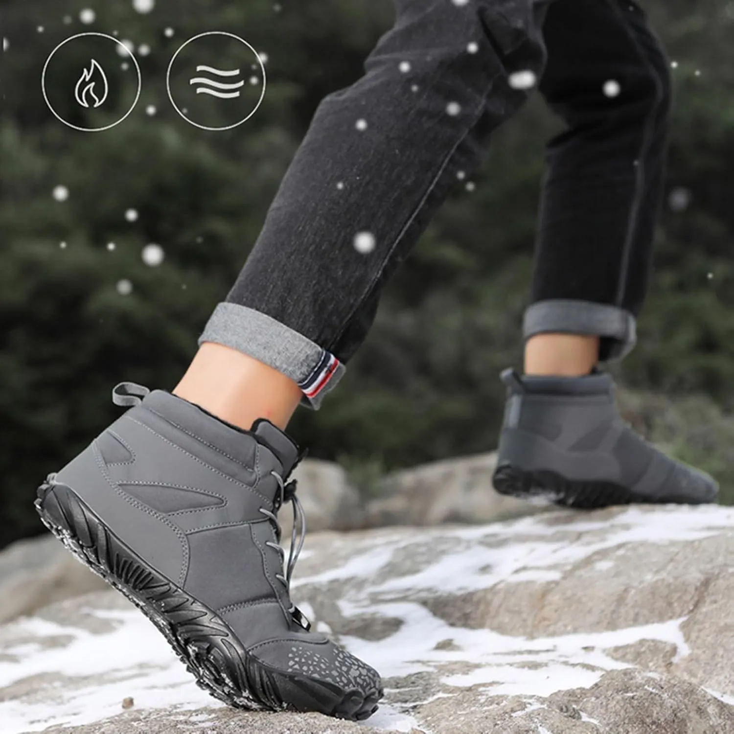 Mens Snow Boots Waterproof,Outdoor Hiking Lightweight Walking Winter Boots for Women,Comfortable Lightweight Warm Fur Lined Boots,Unisex