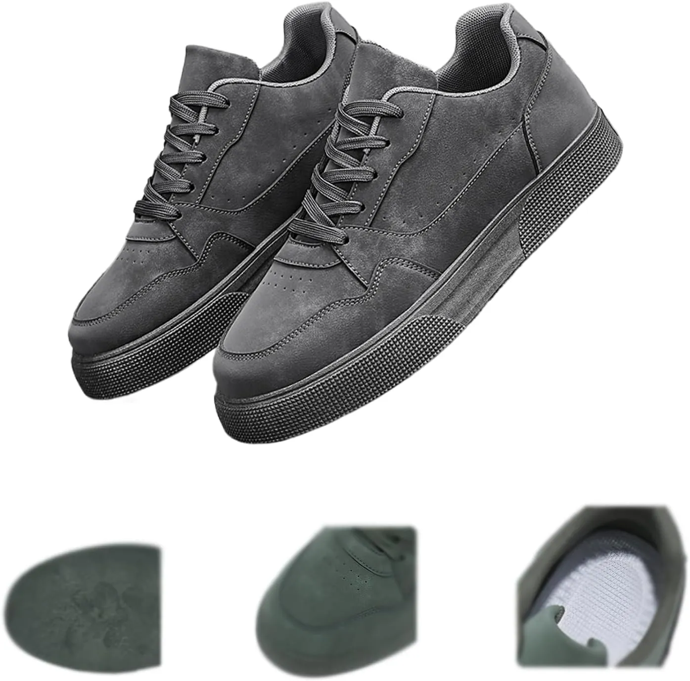 Men's Thick-Soled Sneakers Lightweight Casual Sneakers Comfortable Walking Sneakers Lace-up Thick-Soled Daily Walking Shoes